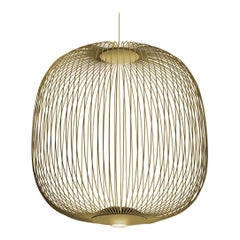 Lampada a sospensione in metallo 'Spokes 2' di Garcia and Cumini in oro per Foscarini