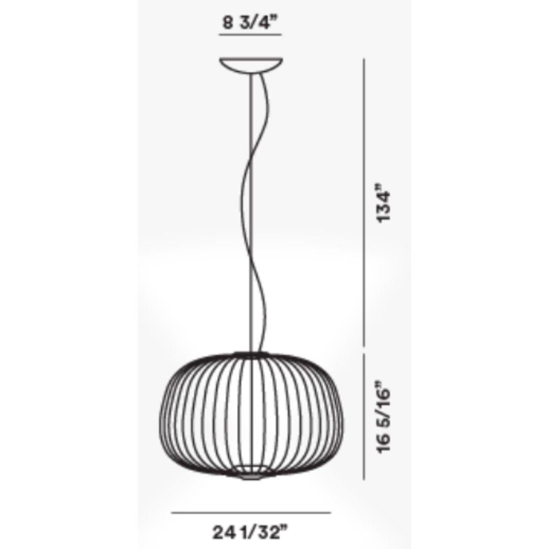 Italian Garcia & Cumini 'Spokes 3’ Metal Suspension Lamp in Graphite for Foscarini For Sale