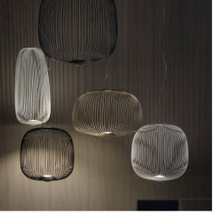 Lampada a sospensione in metallo 'Spokes 3' di Garcia and Cumini in bianco per Foscarini