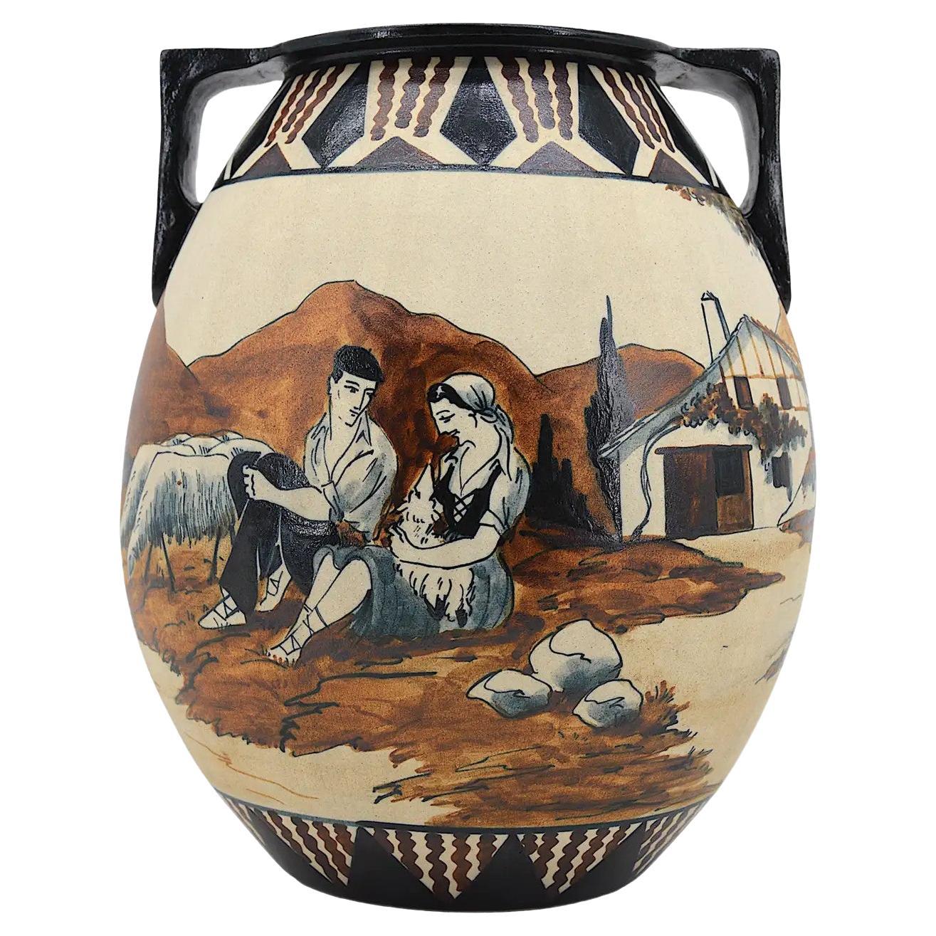 Garcia De Diego at Ciboure Large Stoneware Vase, Late 1940s