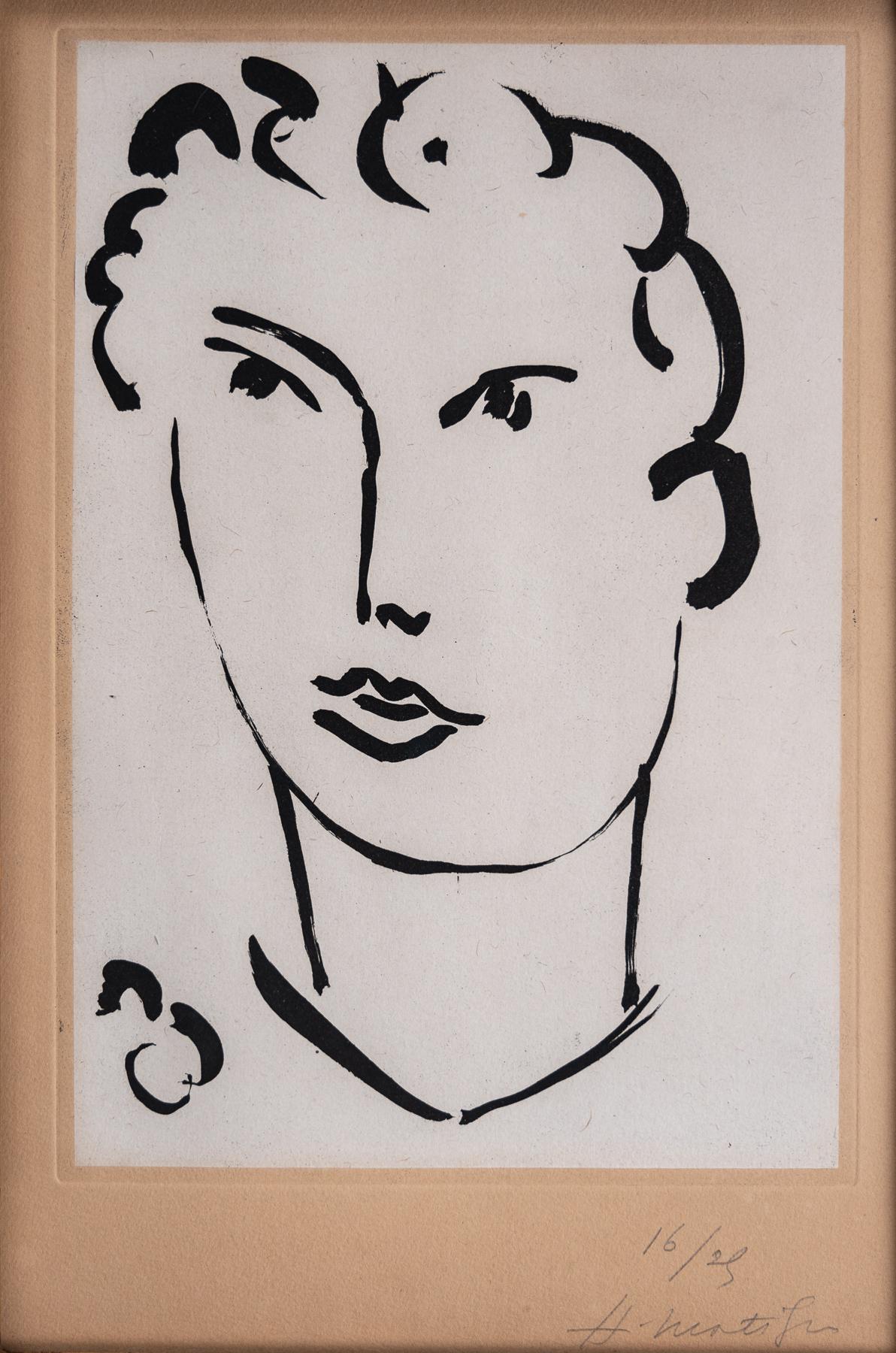 Modern Garçon Aux Cheveux Bouclés Original Signed Aquatint by Henri Matisse