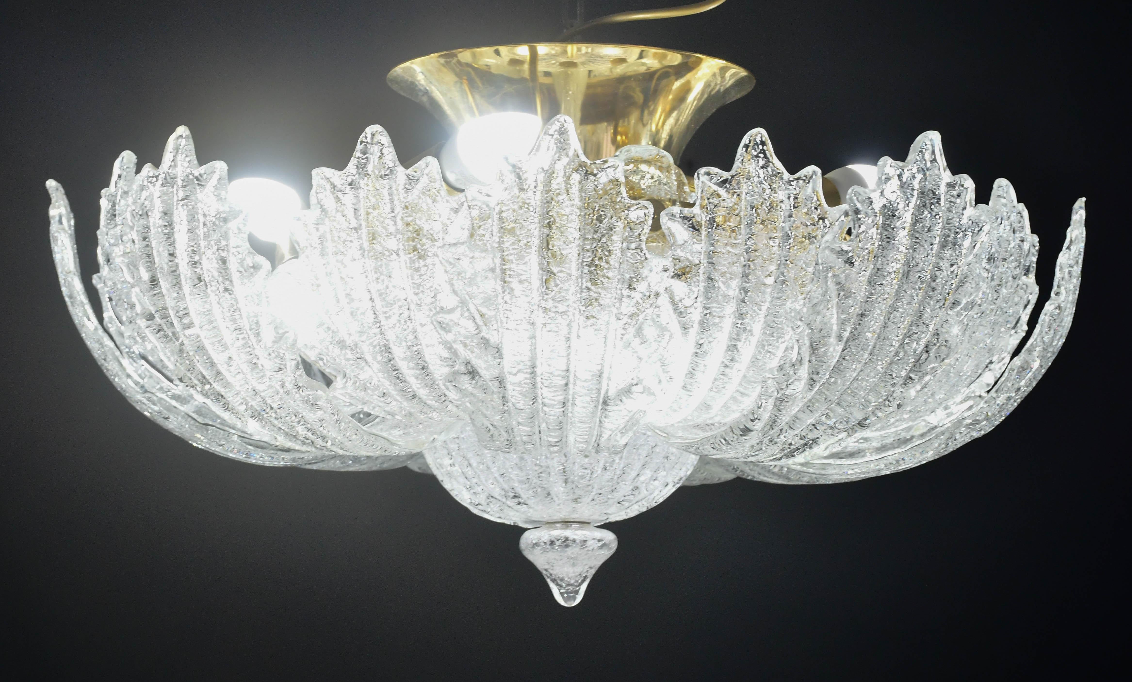 Garda, lussuosa lampada da soffitto o da incasso in vetro di Murano, anni '80 In condizioni buone in vendita a Roma, IT