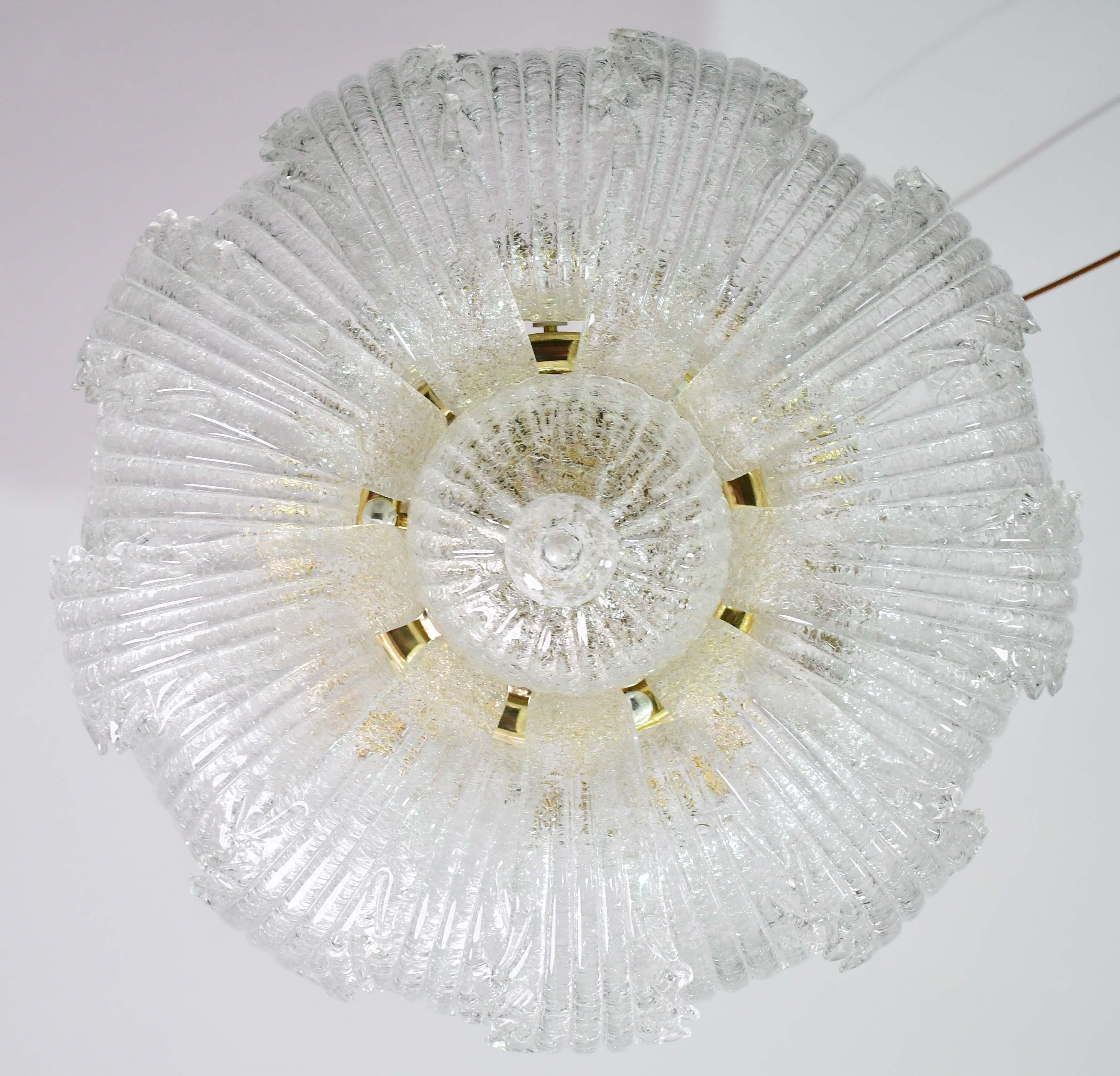 Fine XX secolo Garda, lussuosa lampada da soffitto o da incasso in vetro di Murano, anni '80 in vendita