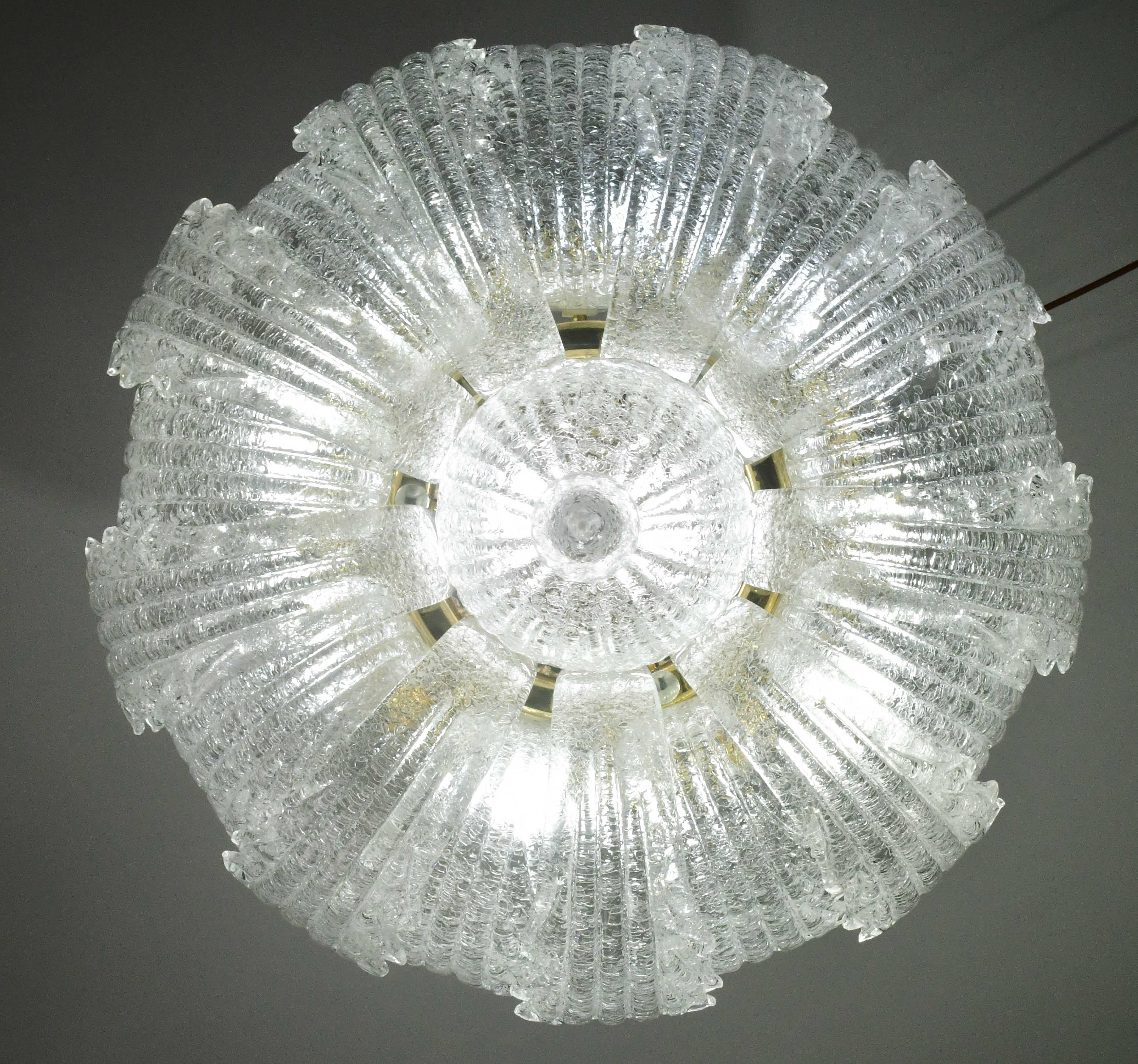 Vetro di Murano Garda, lussuosa lampada da soffitto o da incasso in vetro di Murano, anni '80 in vendita