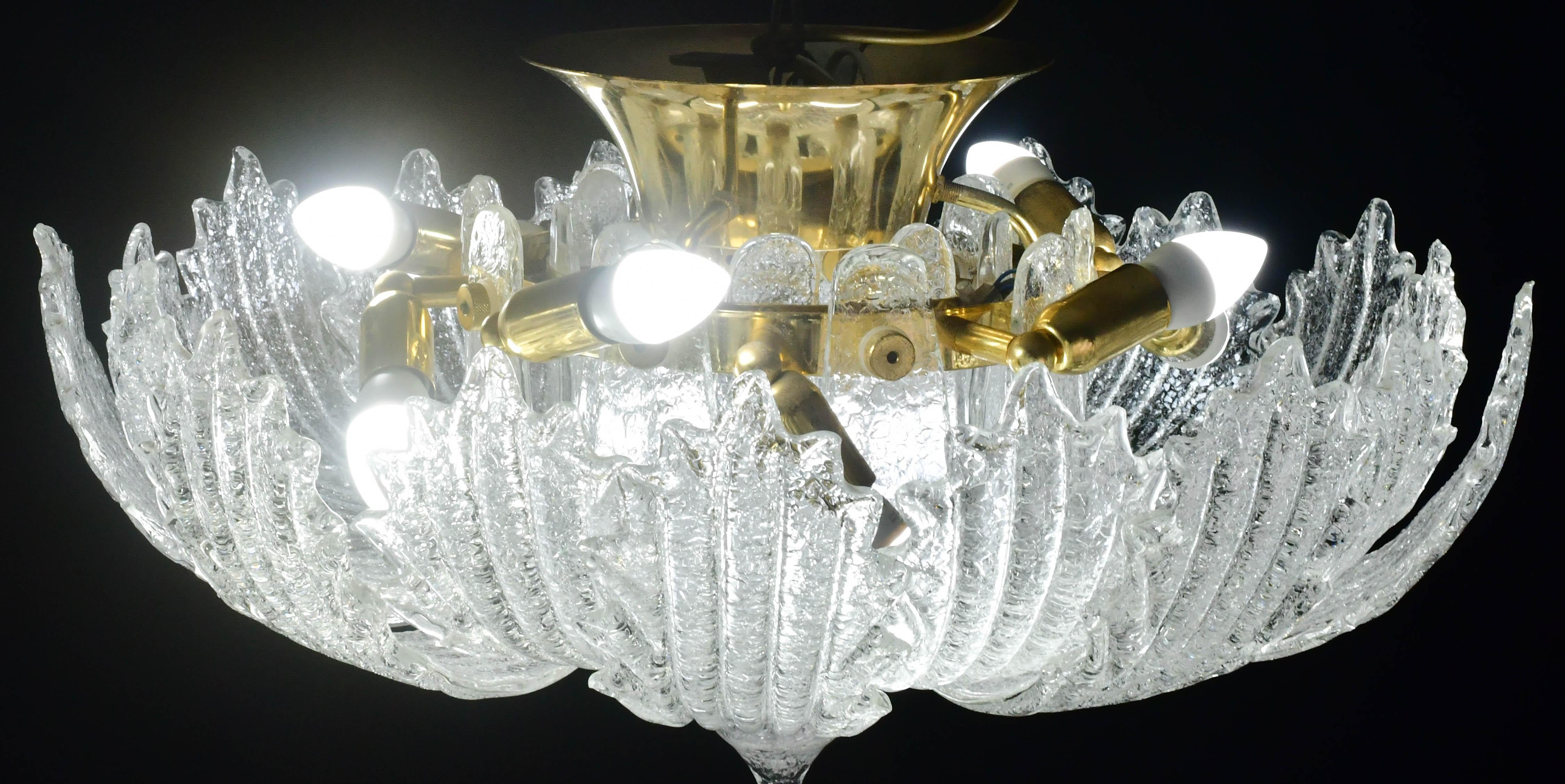Garda, lussuosa lampada da soffitto o da incasso in vetro di Murano, anni '80 in vendita 2