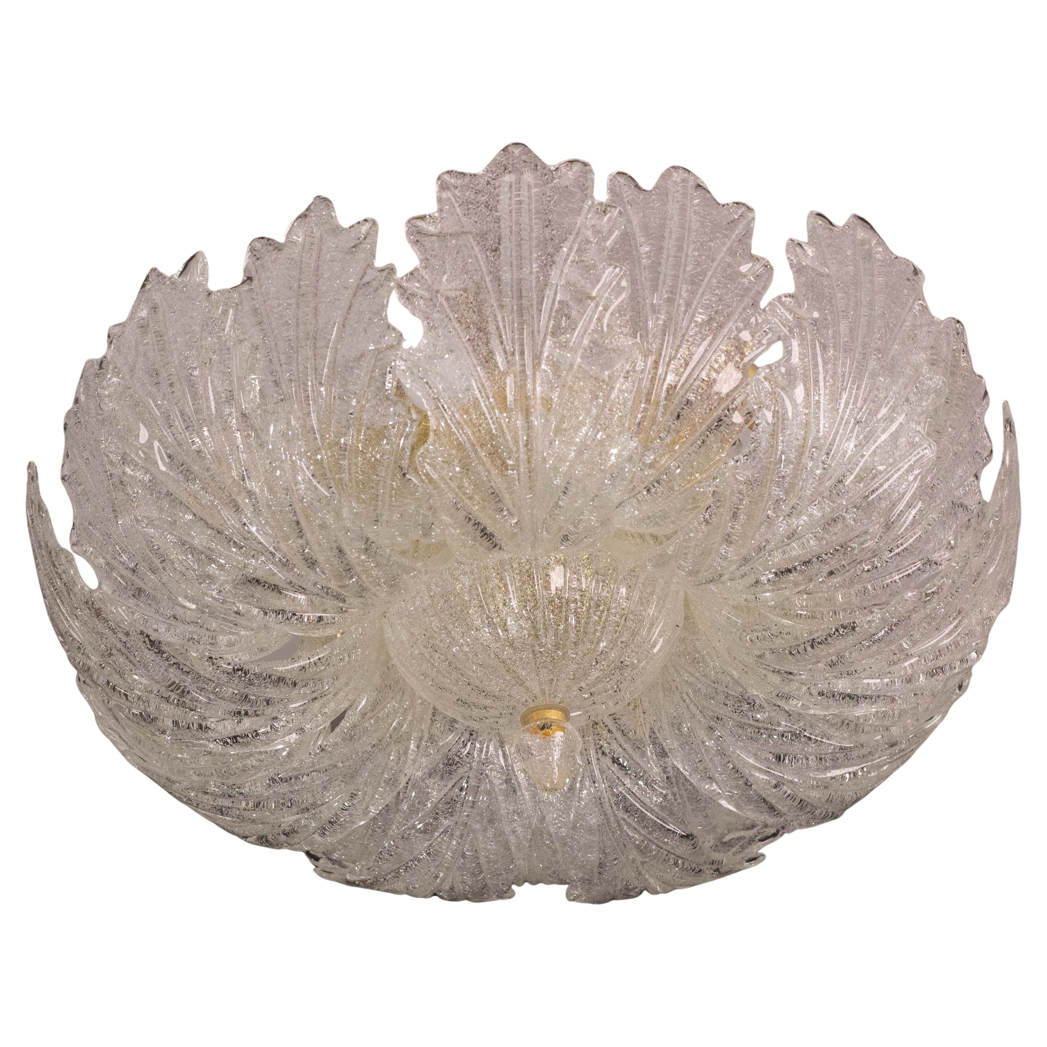 Garda,  Luxury Italian Murano Glass Ceiling Light or Flush Mount, 1980s