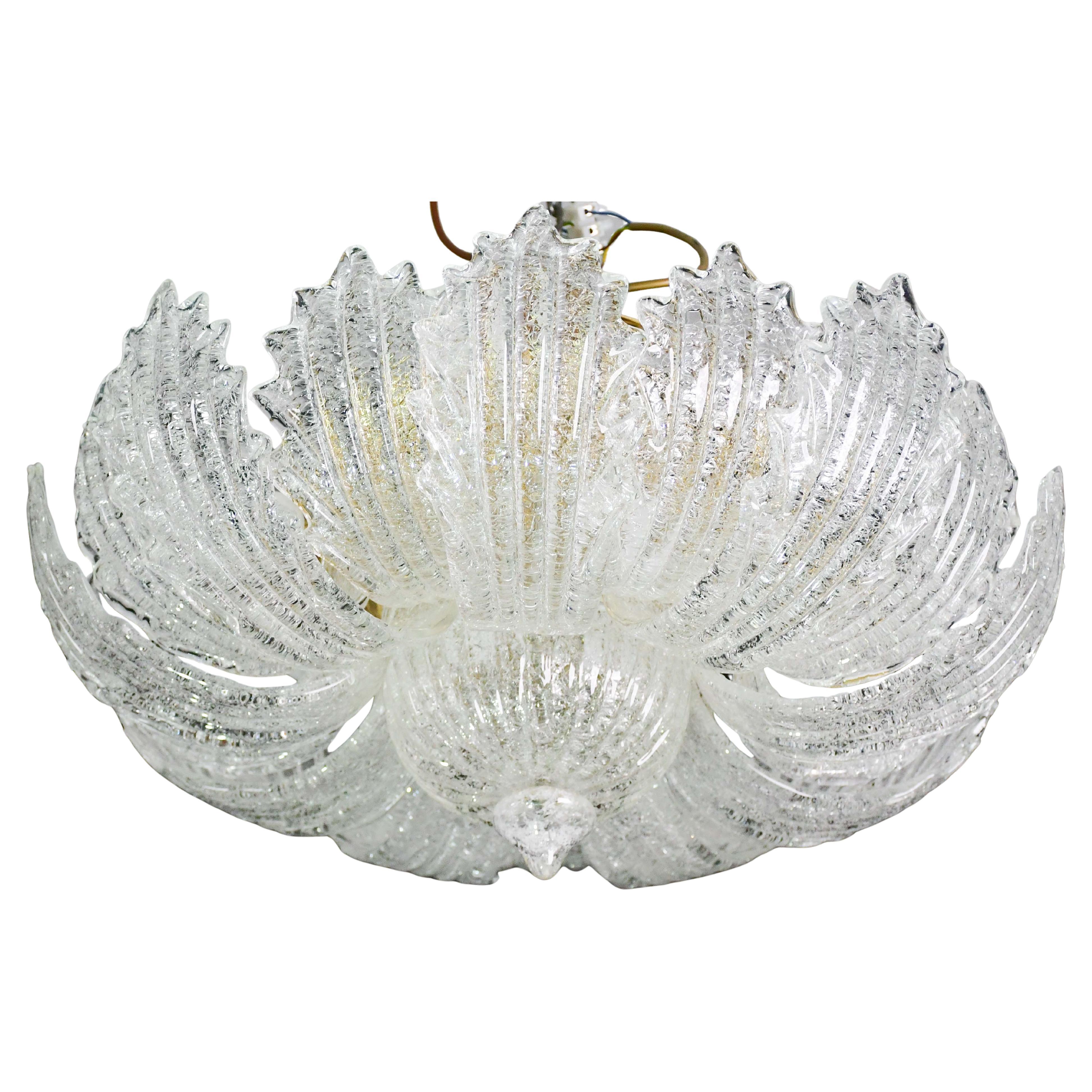 Garda, luxueux plafonnier ou affleurant en verre de Murano, Italie, années 1980