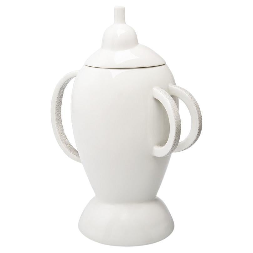 Garda White Porcelain Amphora, by Matteo Thun from Memphis Milano For Sale