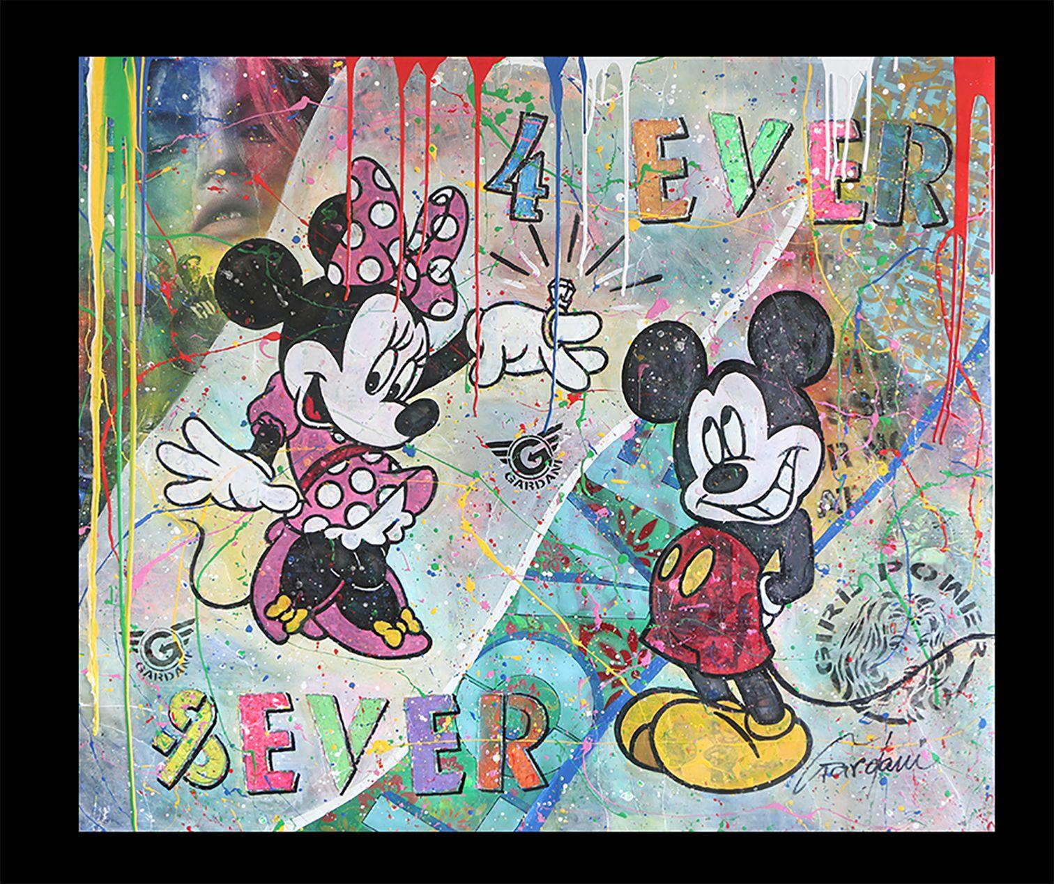 Einzigartiges Pop-Art-Originalgemälde auf Leinwand von Gardani für Sie verfügbar. Handsigniert vom Künstler auf der Vorder- und Rückseite, mit offiziellem Gardani-Echtheitszertifikat mit einer einzigartigen Dollarschein-Sequenz als
