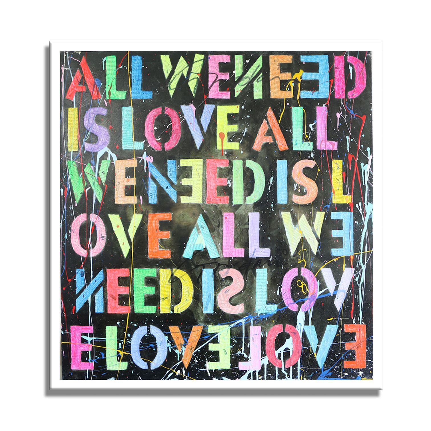 All we need is Love â€“ Original Painting on canvas, Painting, Acrylic on Canvas For Sale 2