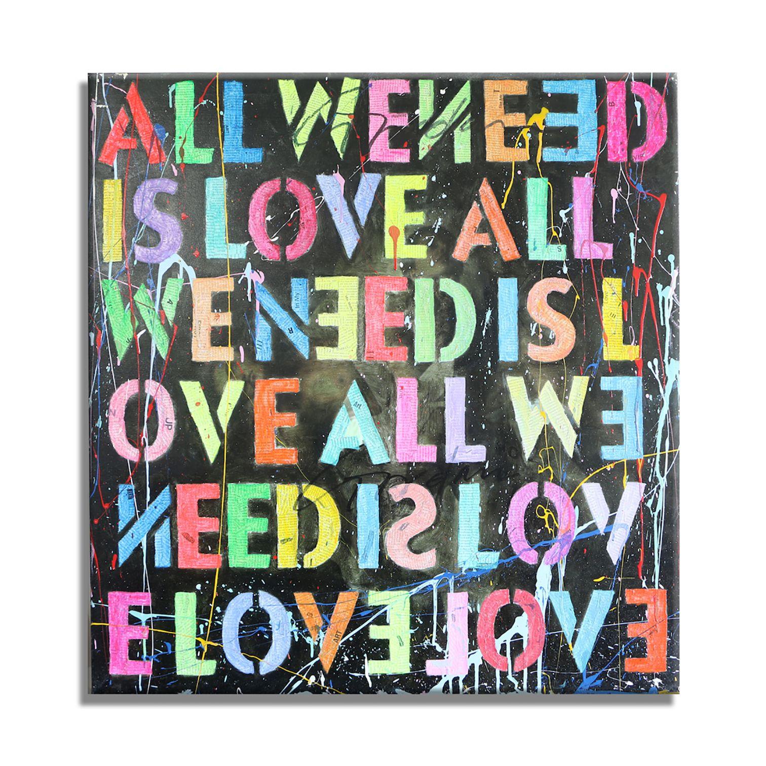 All we need is Love â€“ Original Painting on canvas, Painting, Acrylic on Canvas For Sale 3