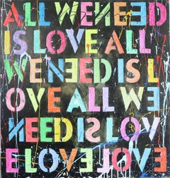 Used All we need is Love â€“ Original Painting on canvas, Painting, Acrylic on Canvas