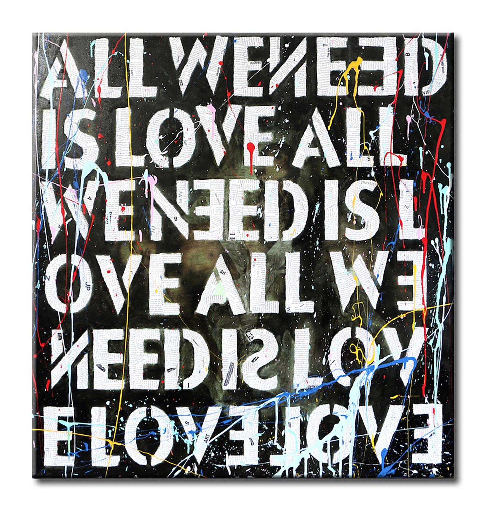 All we need is Love2 - Peinture originale sur toile, Peinture, Acrylique sur Canva - Pop Art Painting par Gardani Art