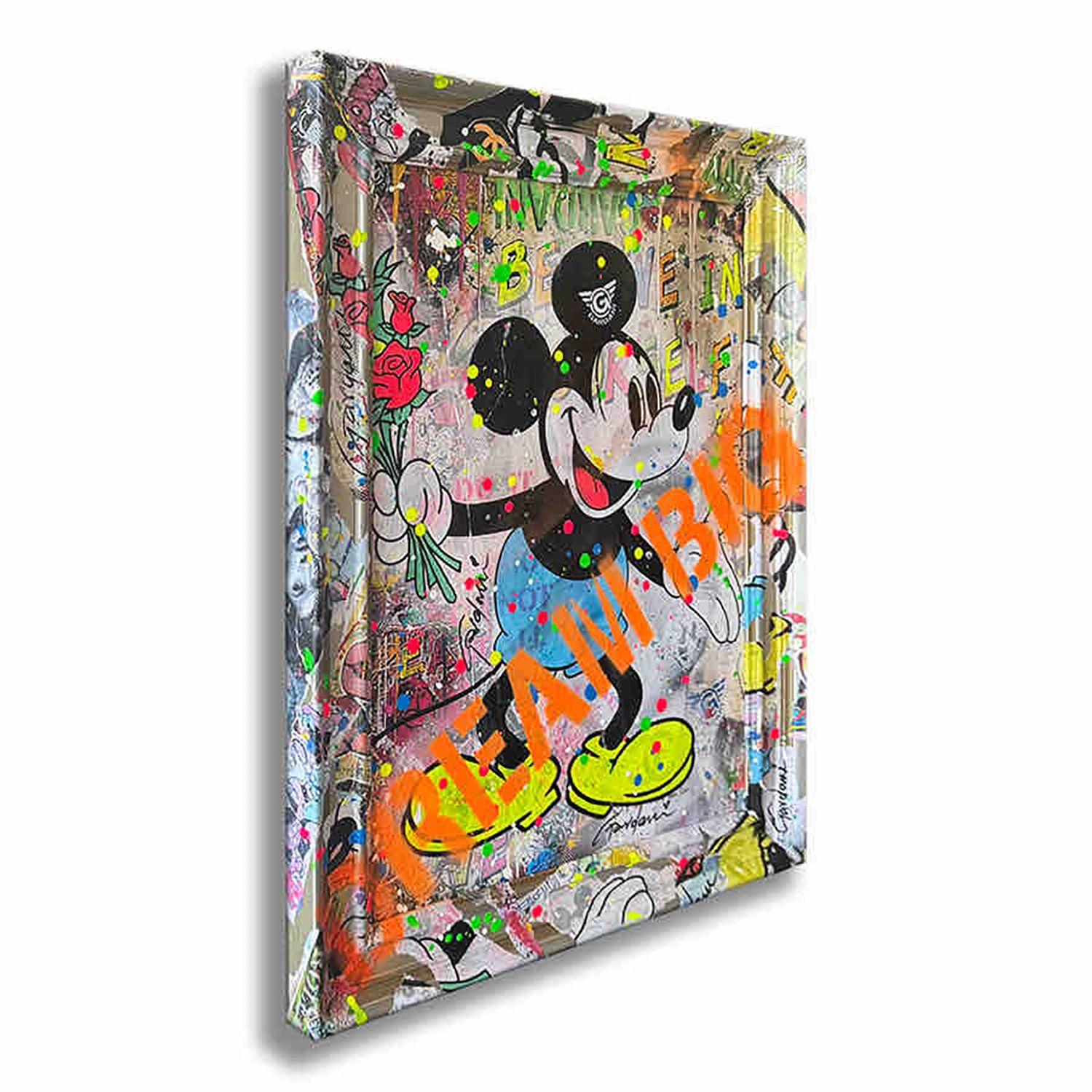 Always Happy Mickey, Gemälde, Acryl auf Leinwand (Pop-Art), Painting, von Gardani Art