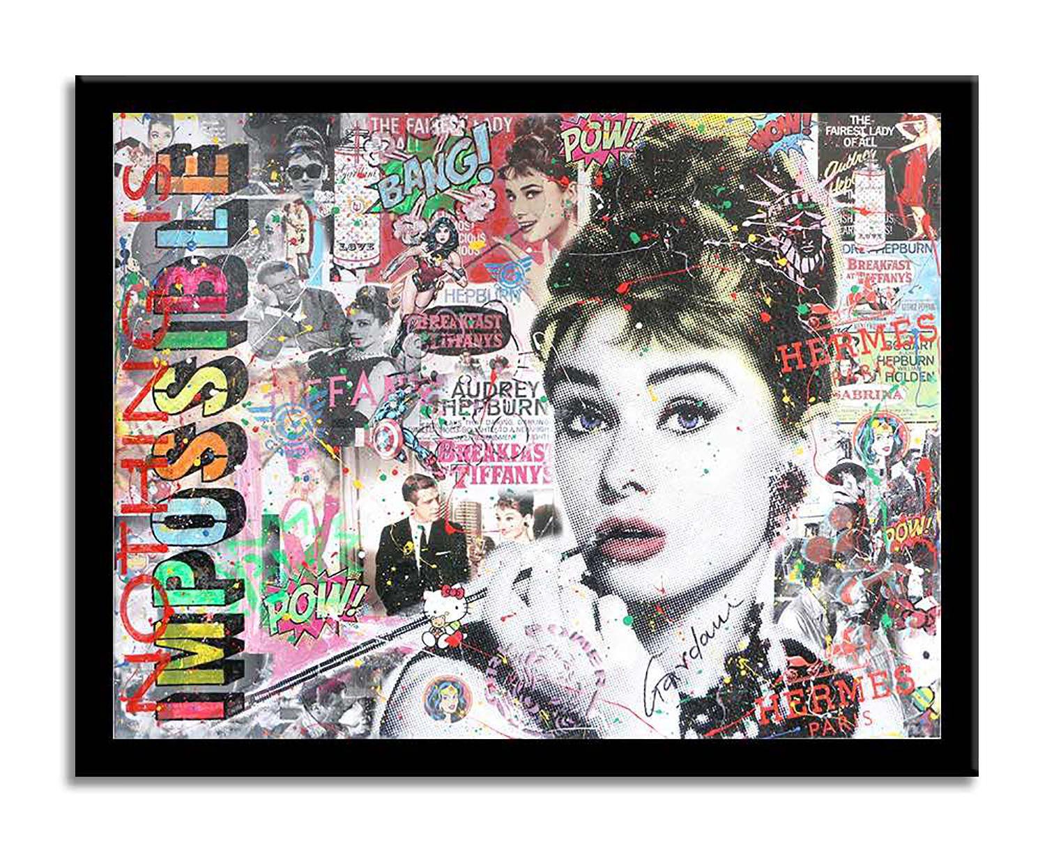 Audrey Hepburn â€“ Nothing is impossible 2, Painting, Acrylic on Canvas For Sale 1