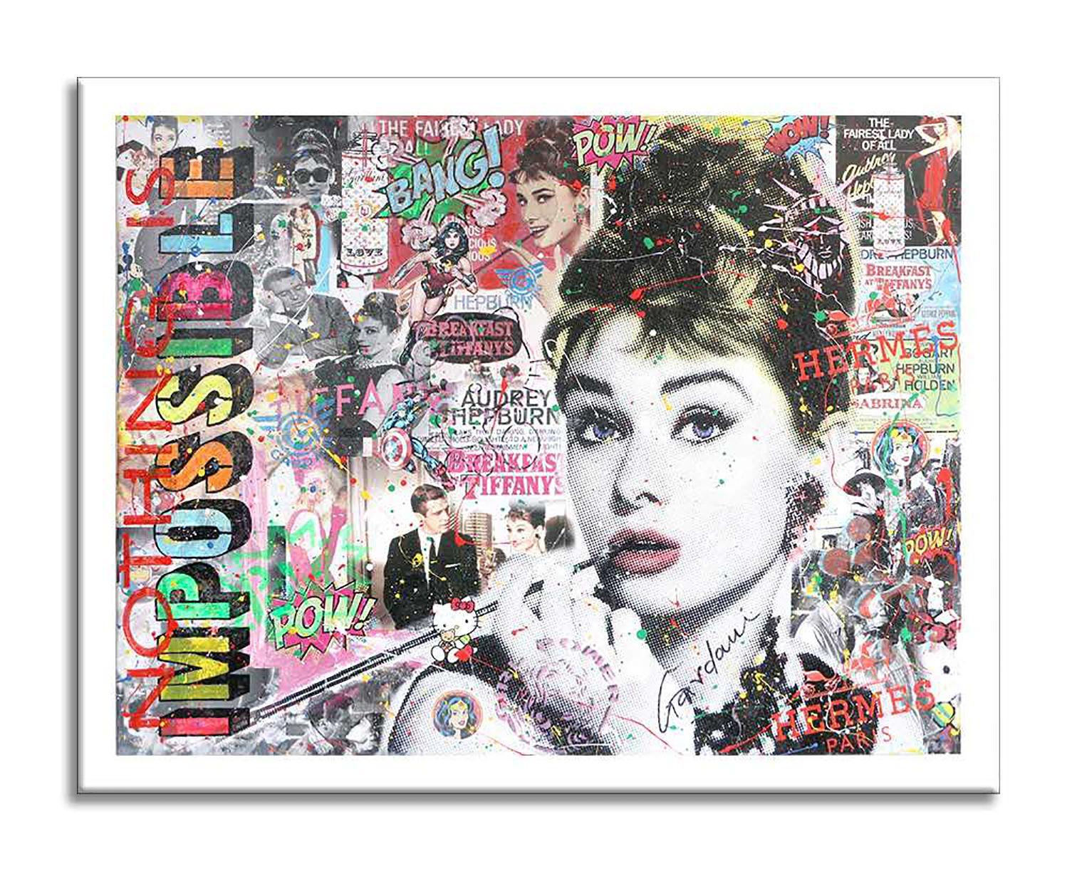 Audrey Hepburn â€“ Nothing is impossible 2, Painting, Acrylic on Canvas For Sale 3