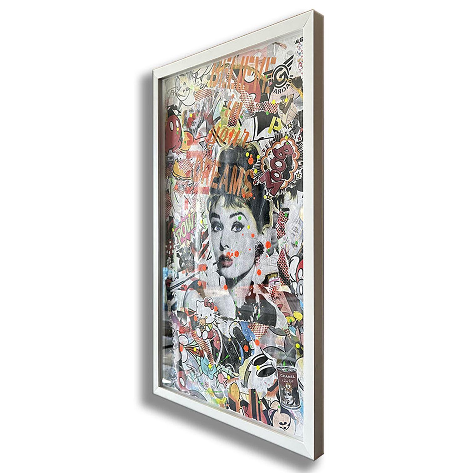 Einzigartiges Pop Art Originalgemälde auf Papier von Gardani, handsigniert vom Künstler auf der Vorder- und Rückseite, kommt mit offiziellem Gardani Echtheitszertifikat mit einer einzigartigen Dollarschein-Sequenz als Registrierungsnummer, die dem