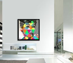 Audrey Hepburn Romance of dimensions, Painting, Acrylic on Canvas