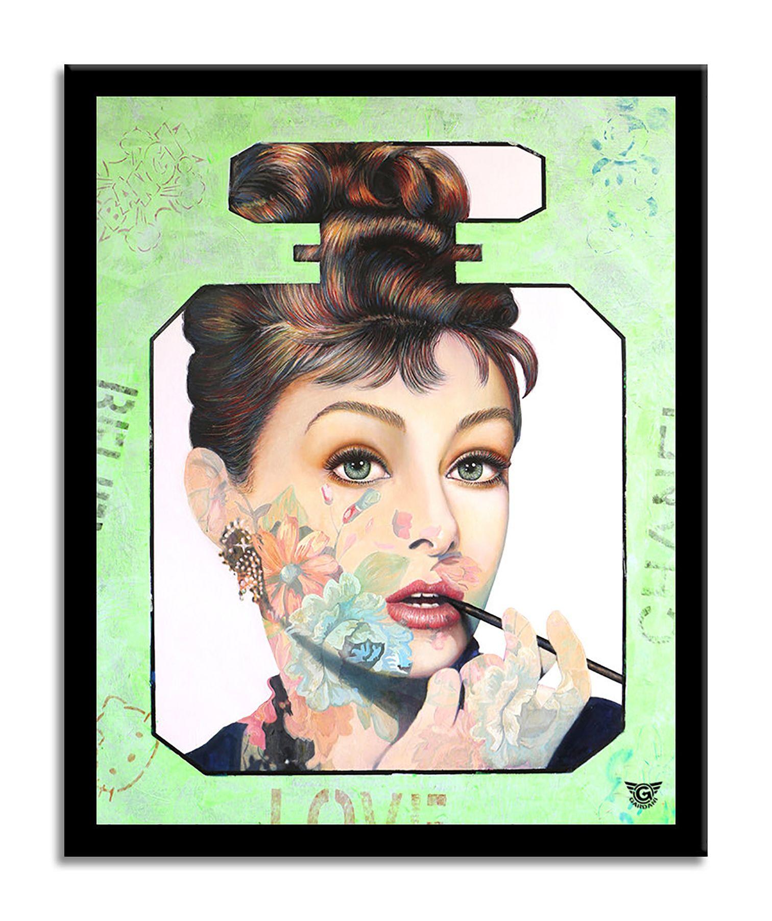 Audrey Joy Chanel - Original Painting on Canvas, Painting, Oil on Canvas For Sale 1