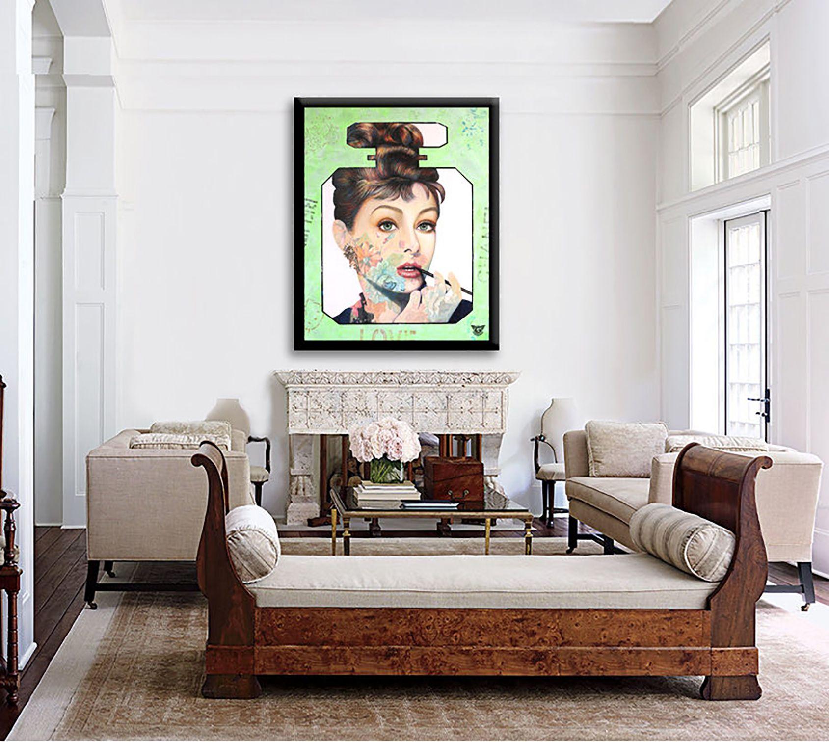 Audrey Joy Chanel - Original Painting on Canvas, Painting, Oil on Canvas For Sale 2