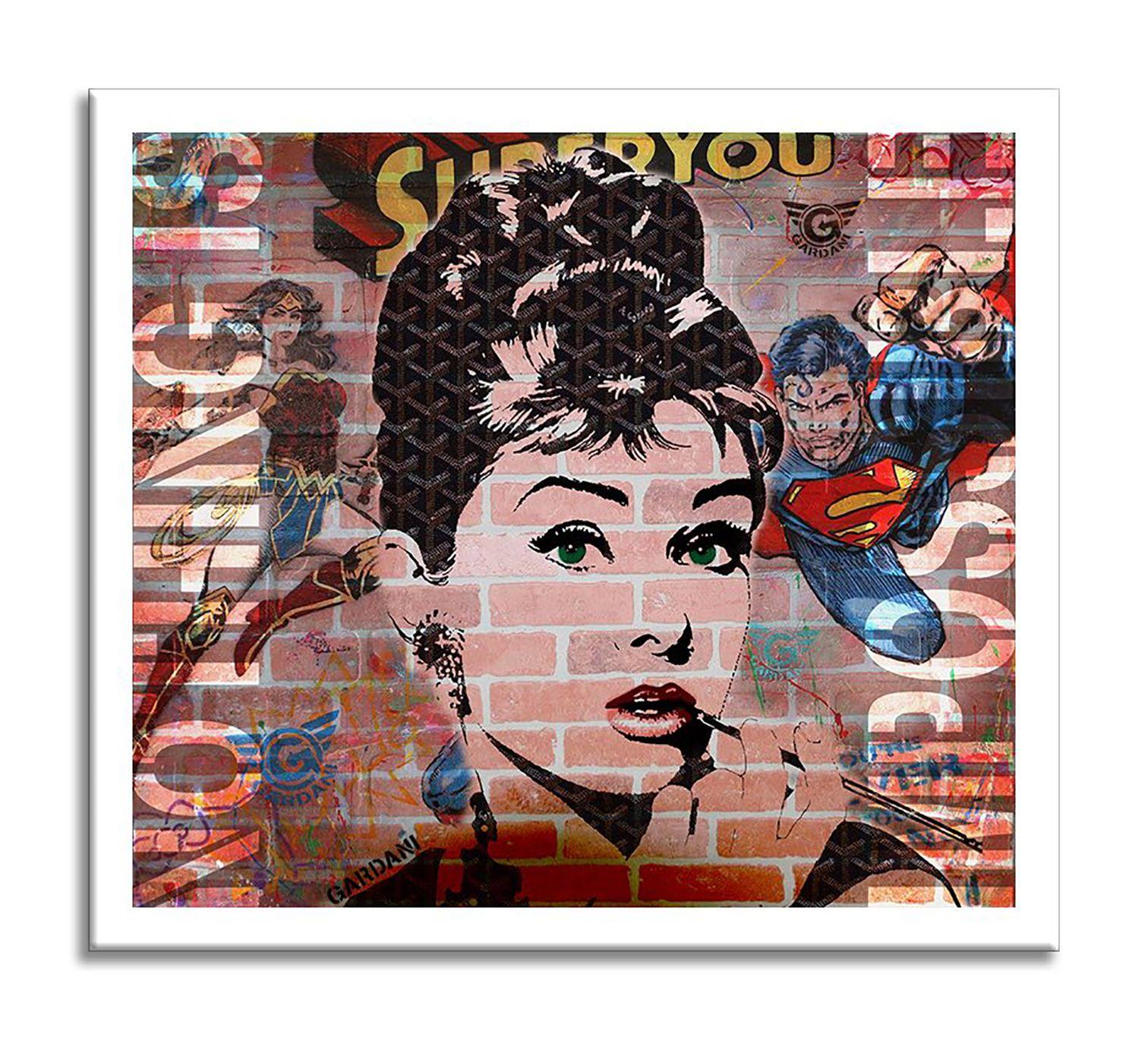Audrey Wonder Woman, Gemälde, Acryl auf Leinwand im Angebot 1