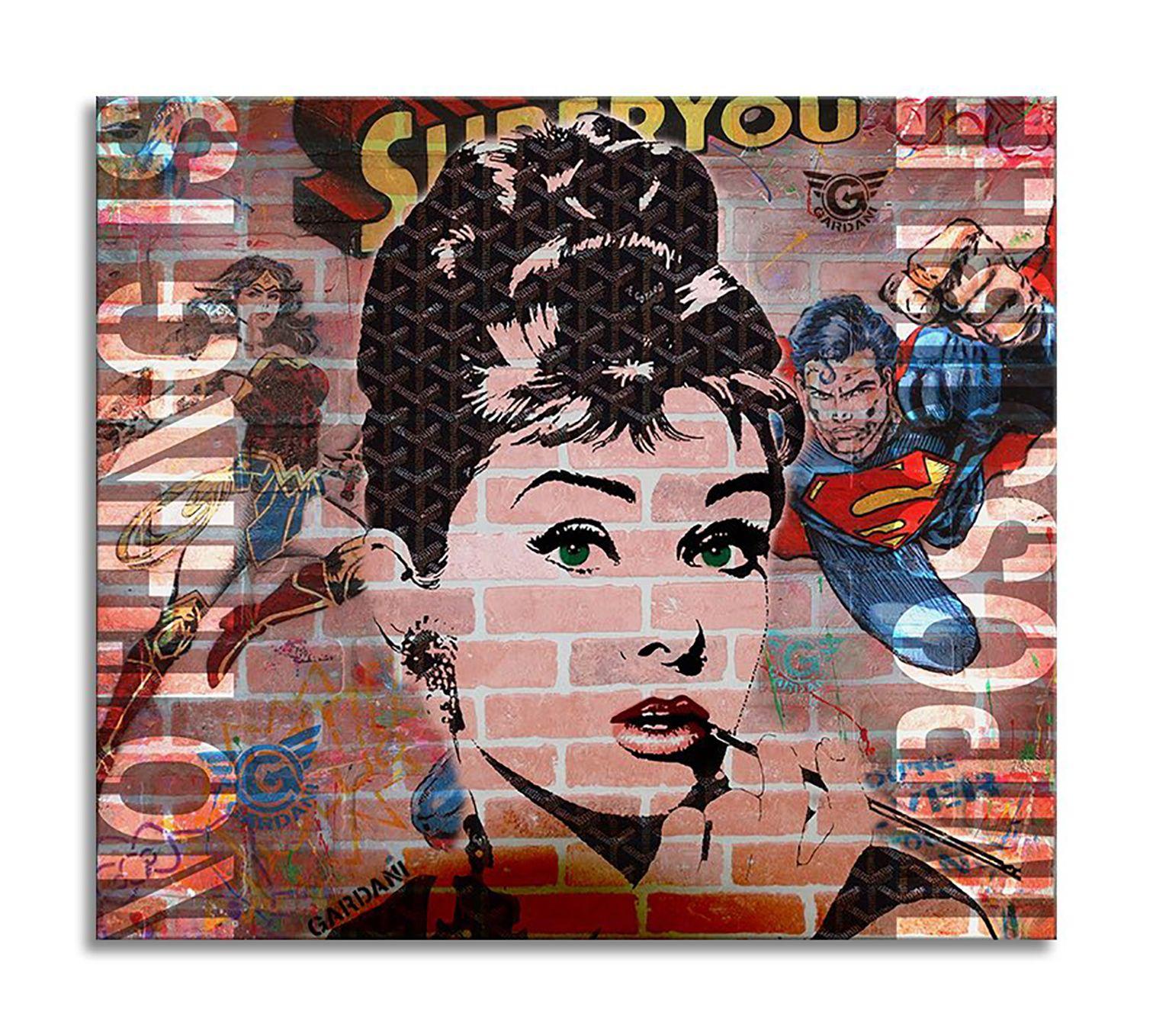 Audrey Wonder Woman, Painting, Acrylic on Canvas