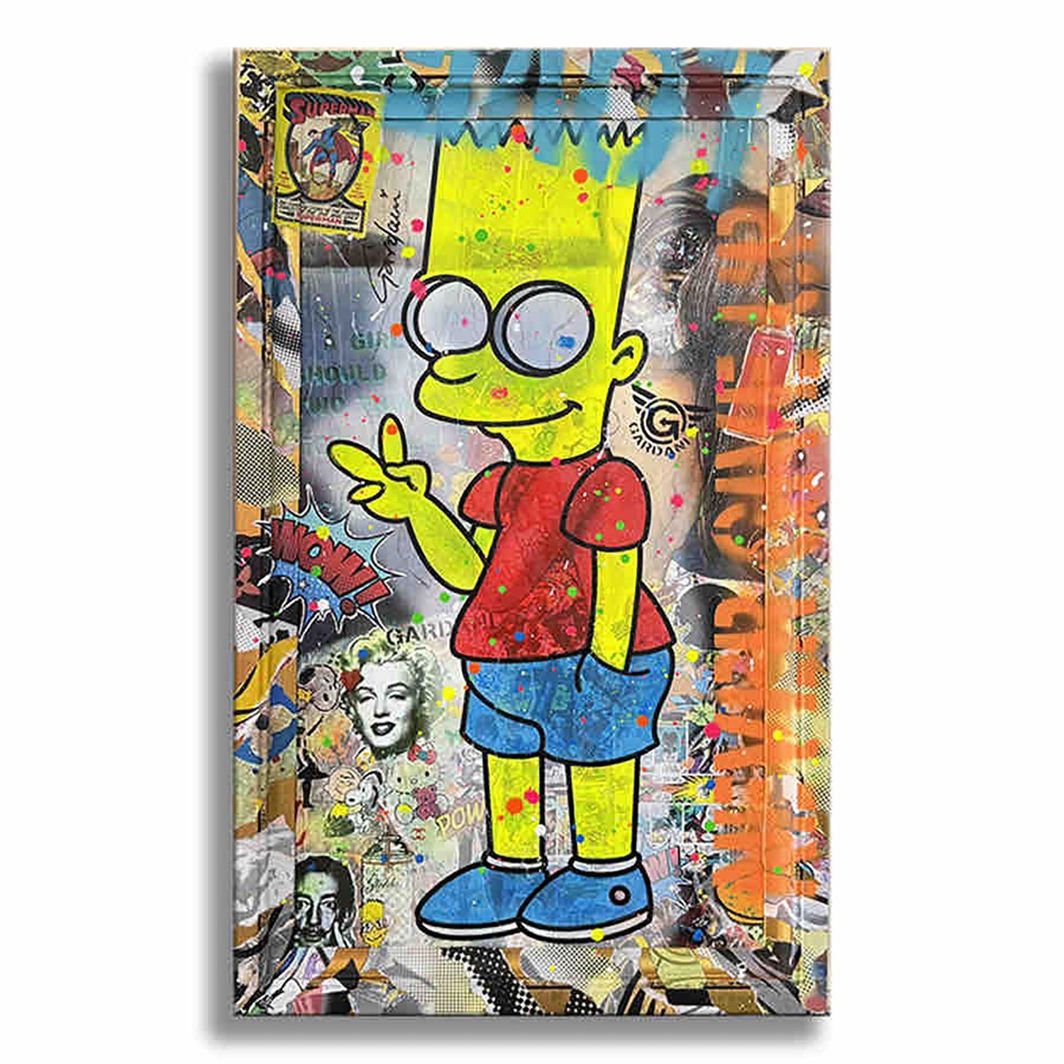 Bart Peace & Love Man, Gemälde, Acryl auf Leinwand (Pop-Art), Painting, von Gardani Art