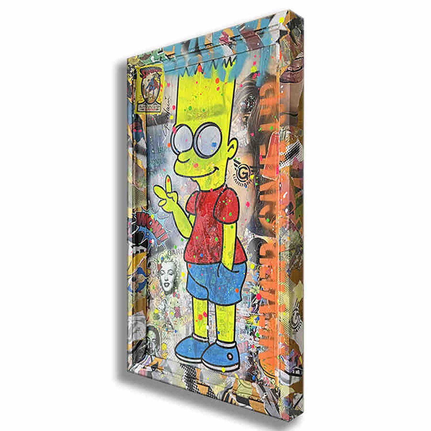 Bart Peace & Love Man, Gemälde, Acryl auf Leinwand im Angebot 1