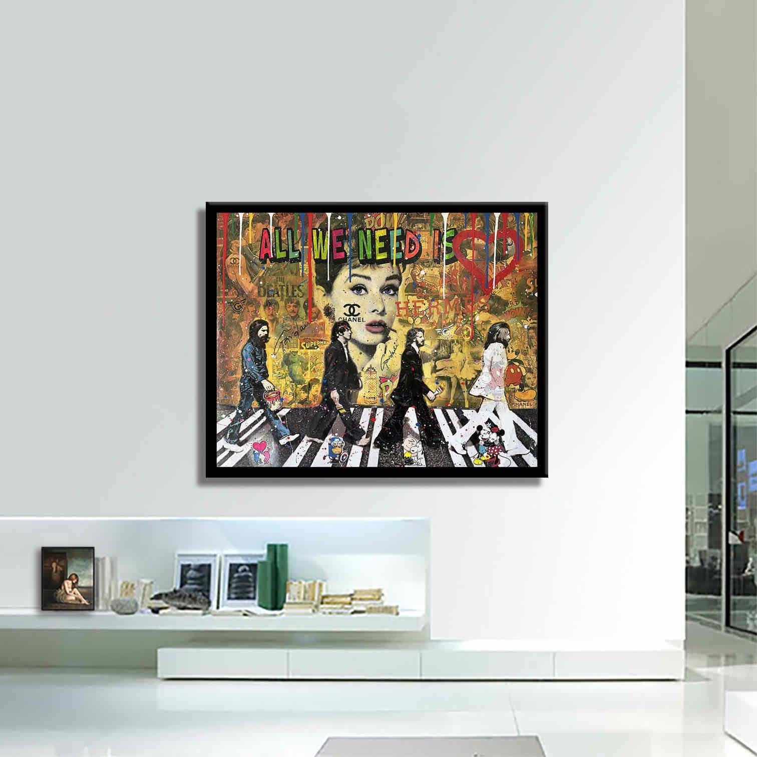 Einzigartiges Pop-Art-Originalgemälde auf Leinwand von Gardani für Sie verfügbar. Handsigniert vom Künstler auf der Vorder- und Rückseite, mit offiziellem Gardani-Echtheitszertifikat mit einer einzigartigen Dollarschein-Sequenz als