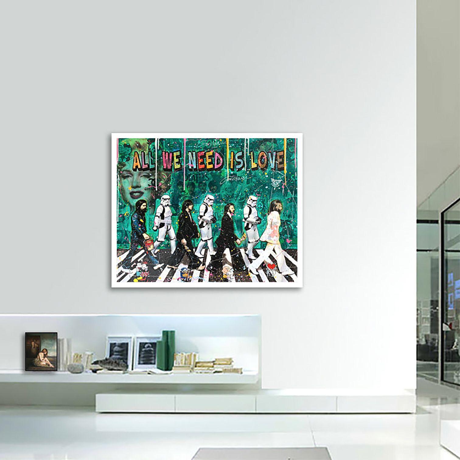 Beatles Star Wars, Painting, Acrylic on Canvas For Sale 4