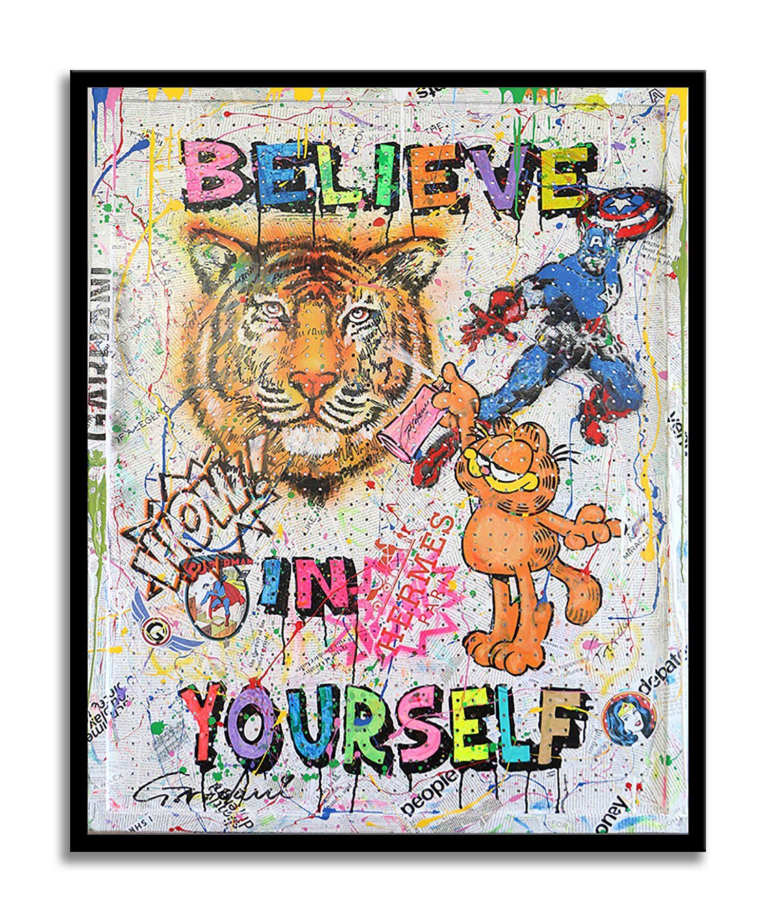 Believe in Yourself - Original Painting on Canvas, Painting, Acrylic on Canvas For Sale 2