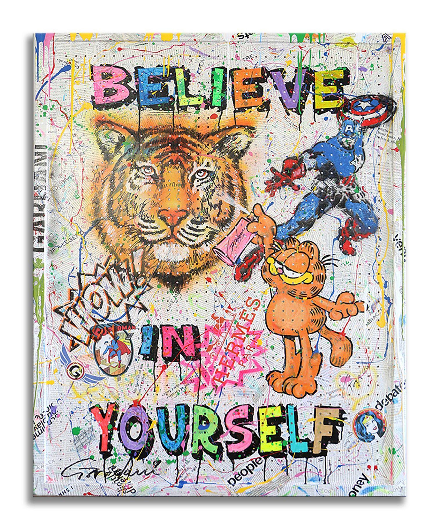 Believe in Yourself - Original Painting on Canvas, Painting, Acrylic on Canvas For Sale 4