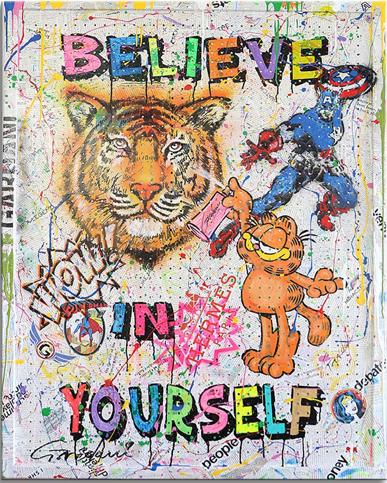 Believe in Yourself - Original Painting on Canvas, Painting, Acrylic on Canvas