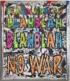 Blah No War - Peinture originale sur toile, Peinture, Acrylique sur toile