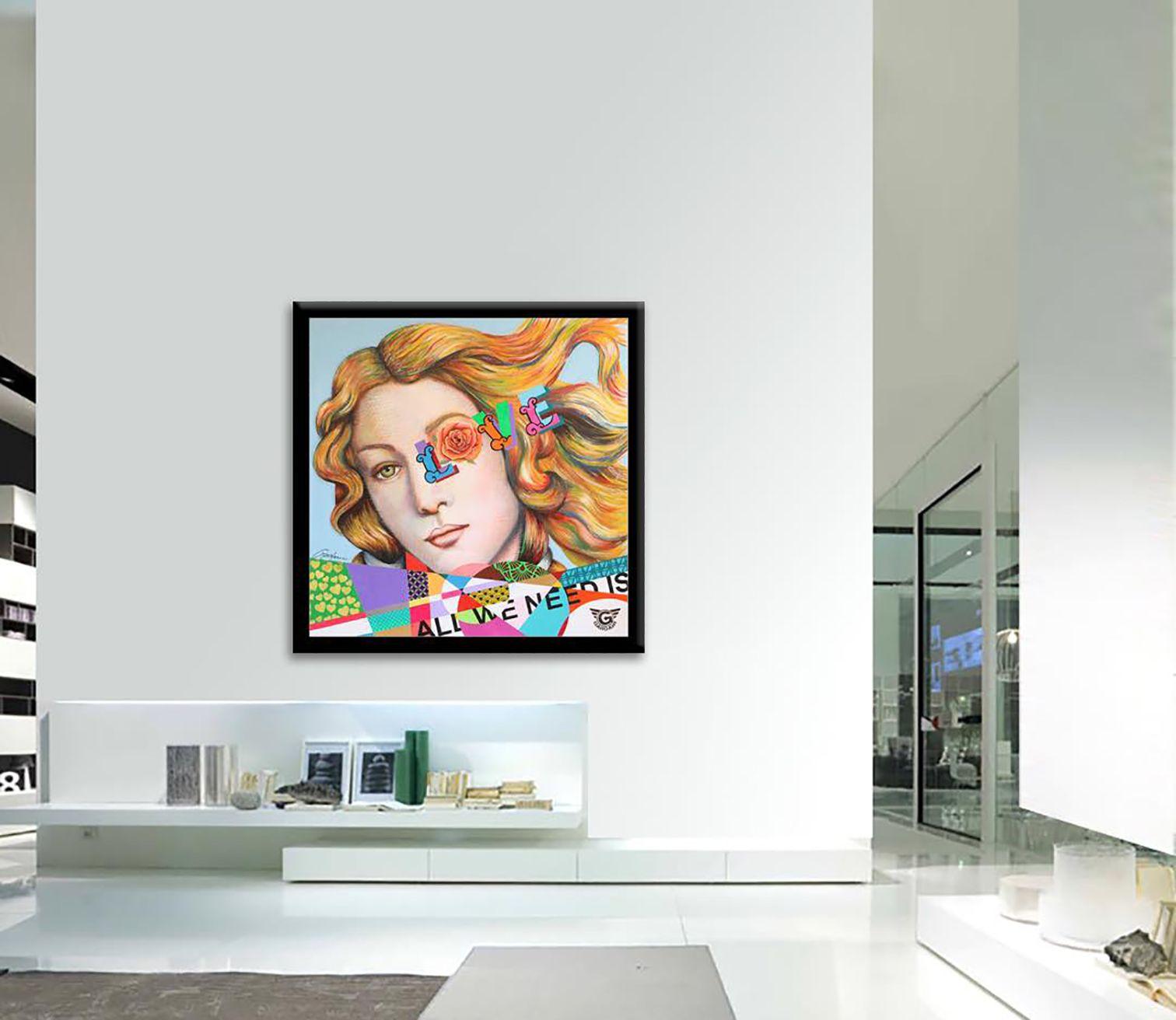 Botticelli-All we need is Love, Painting, Oil on Canvas For Sale 3