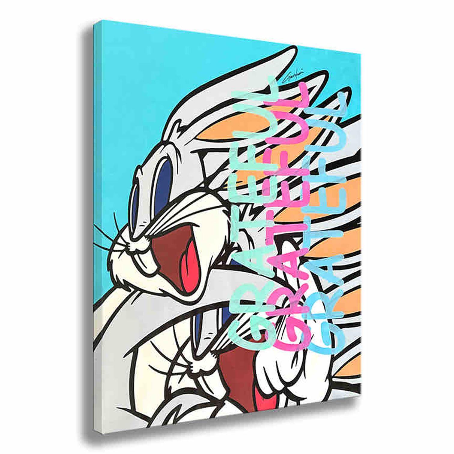 La salida de Bugs Bunny -  Pintura original sobre lienzo, Pintura, Acrílico sobre lienzo - Painting Arte pop de Gardani Art