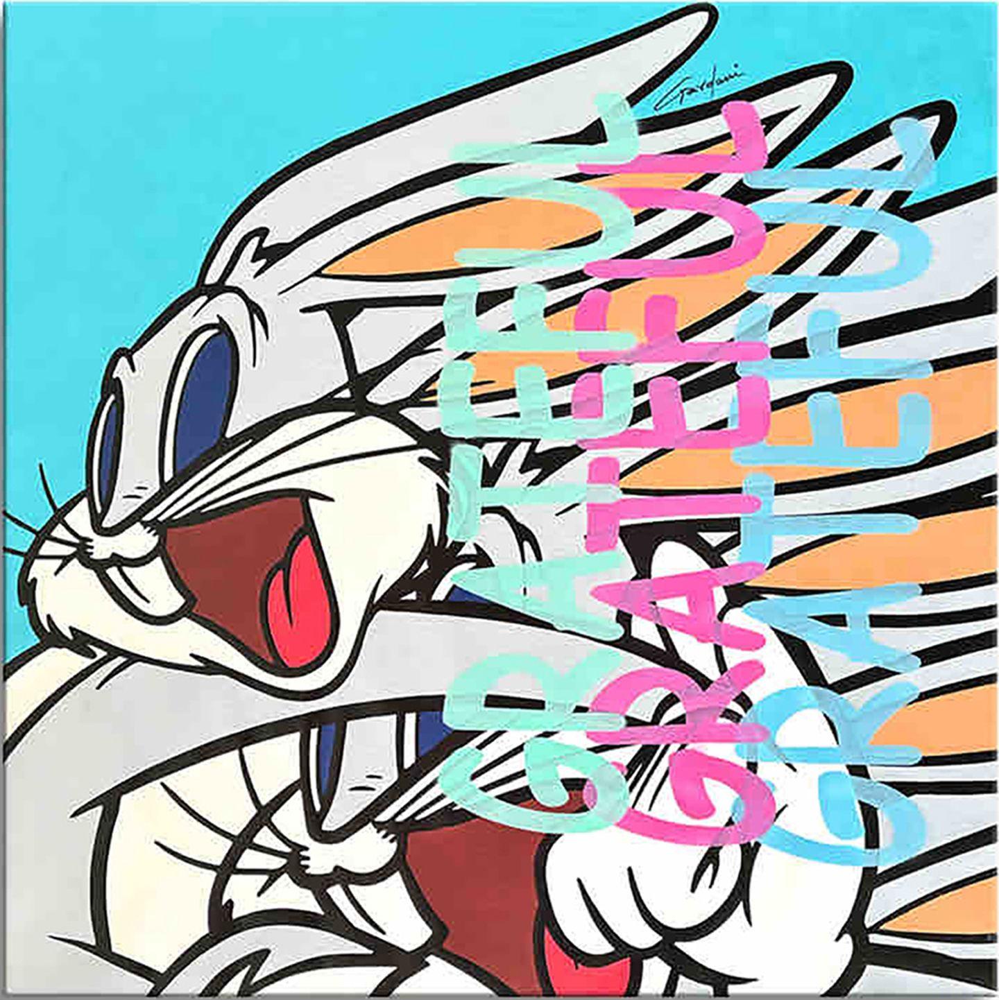 La salida de Bugs Bunny -  Pintura original sobre lienzo, Pintura, Acrílico sobre lienzo - Painting de Gardani Art