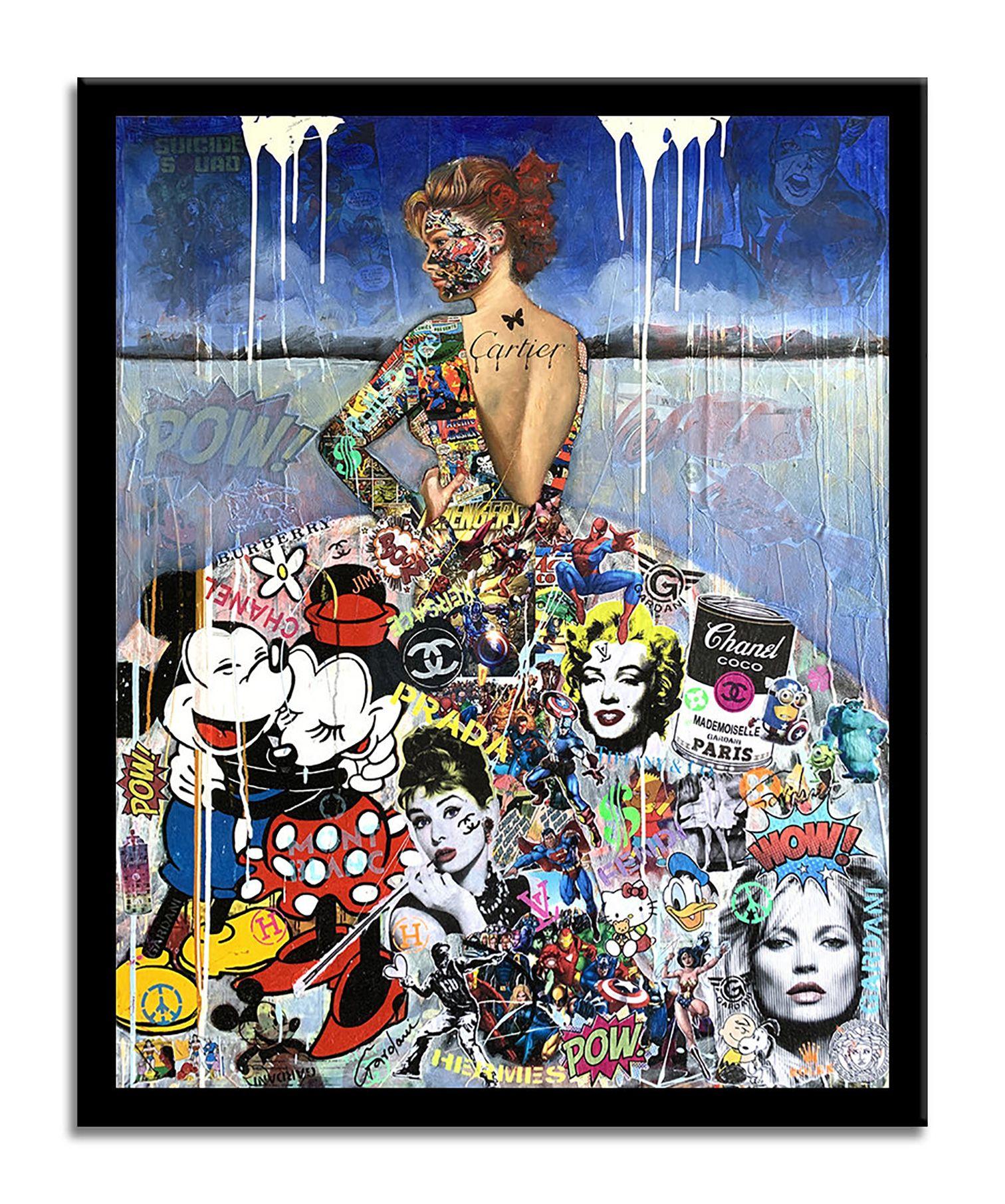 Cartier Audrey Marilyn Kate, Gemälde, Öl auf Leinwand (Pop-Art), Painting, von Gardani Art