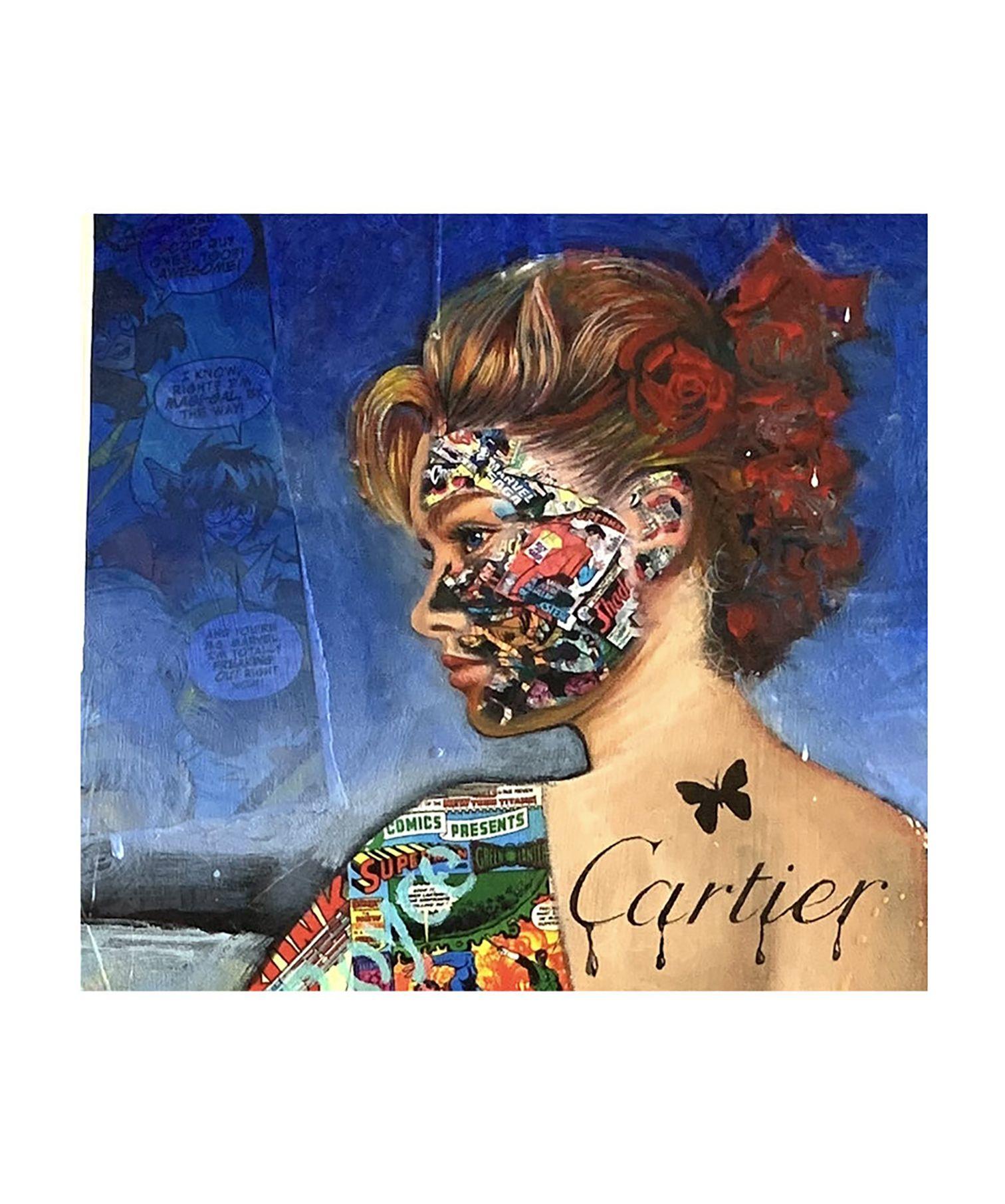 Cartier Audrey Marilyn Kate, Gemälde, Öl auf Leinwand im Angebot 1