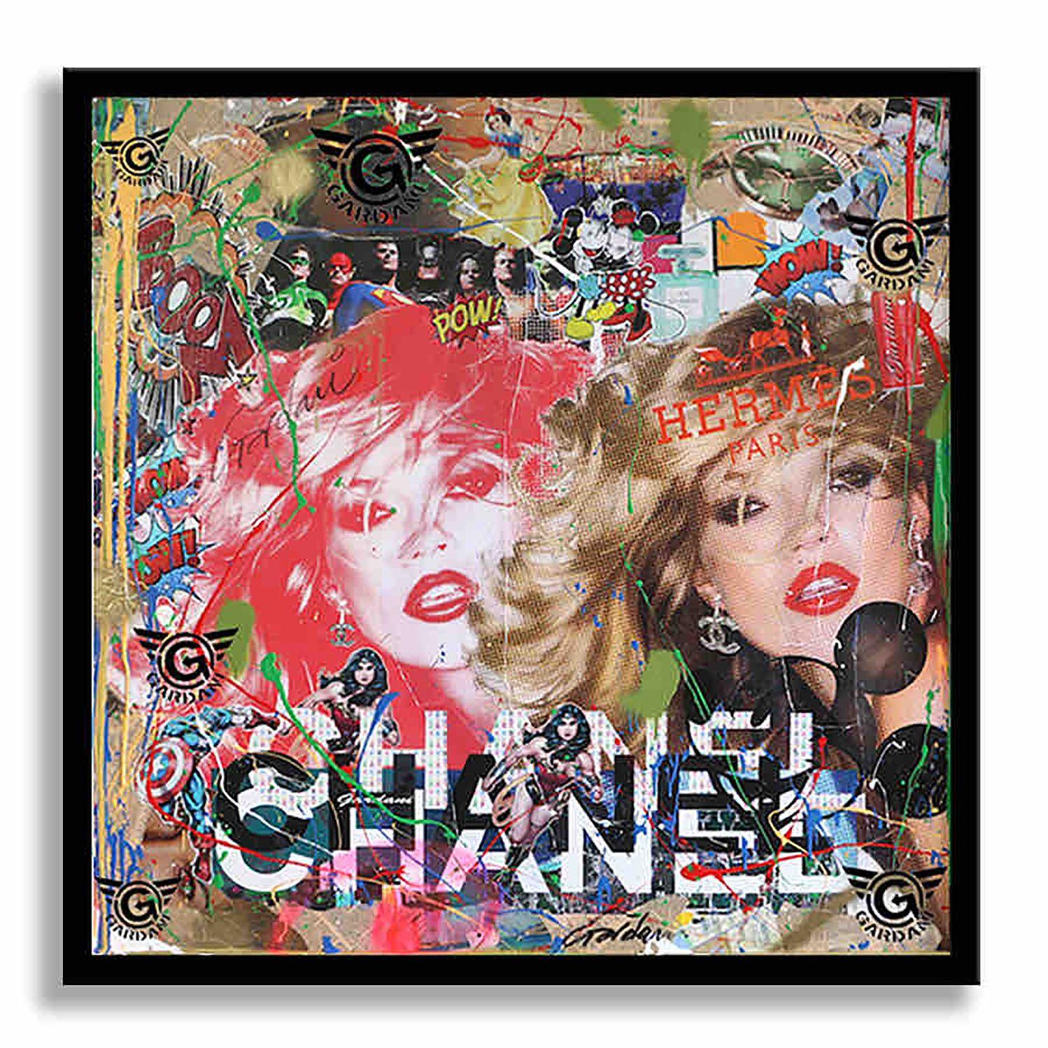Chanel Kate Moss, Gemälde, Acryl auf Leinwand (Pop-Art), Painting, von Gardani Art
