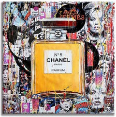 Chanel Paris Parfum, Painting, Acrylic on Canvas