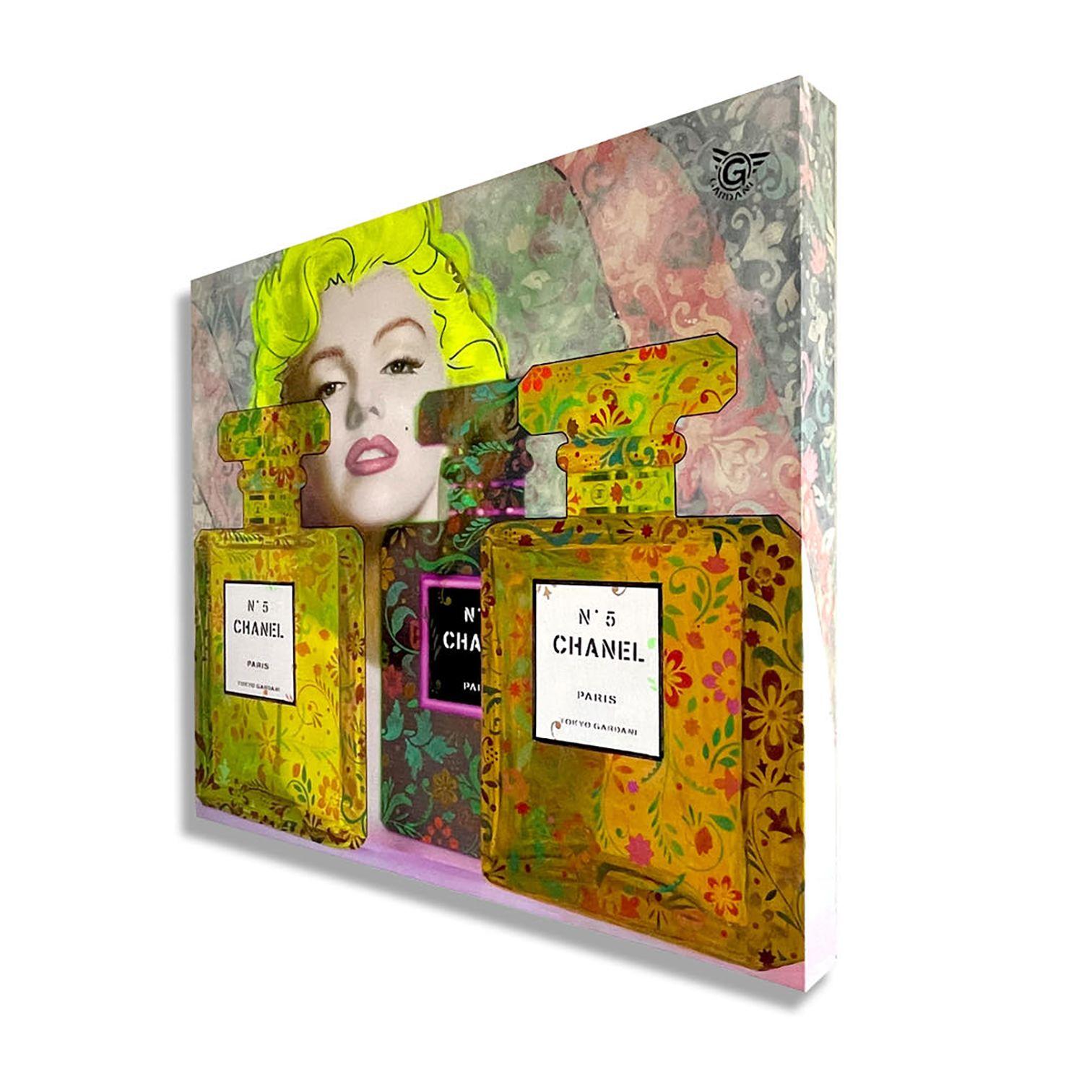 Chanel Tokyo Marilyn, Gemälde, Acryl auf Leinwand (Pop-Art), Painting, von Gardani Art
