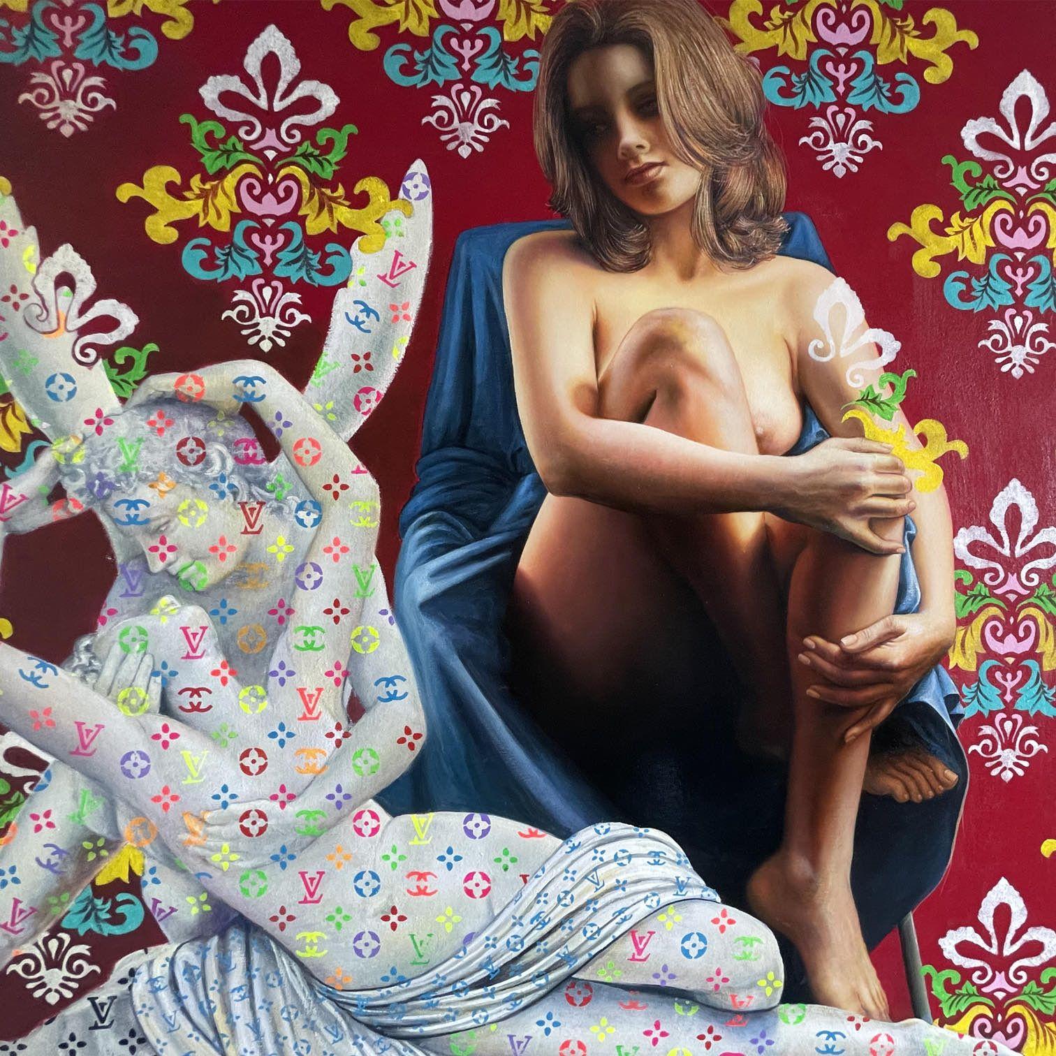 CupidâEs Kiss, Gemälde, Öl auf Leinwand im Angebot 2
