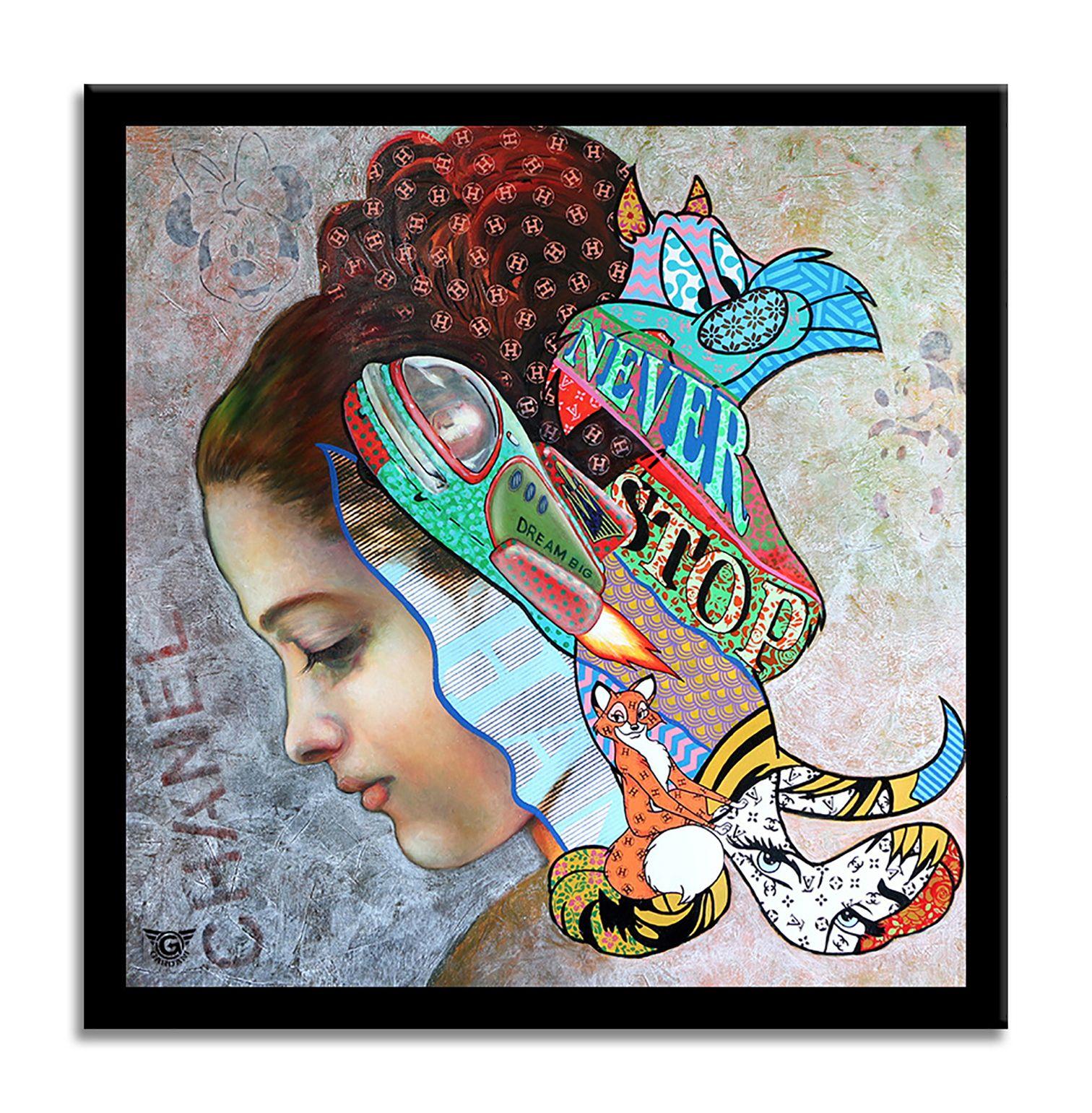 Dream Big Sylvester cat, Painting, Oil on Canvas For Sale 1