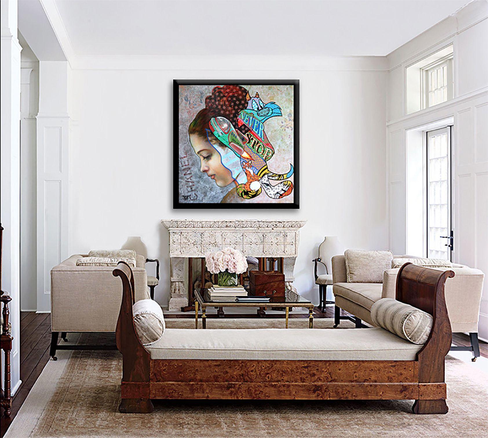 Dream Big Sylvester cat, Painting, Oil on Canvas For Sale 2