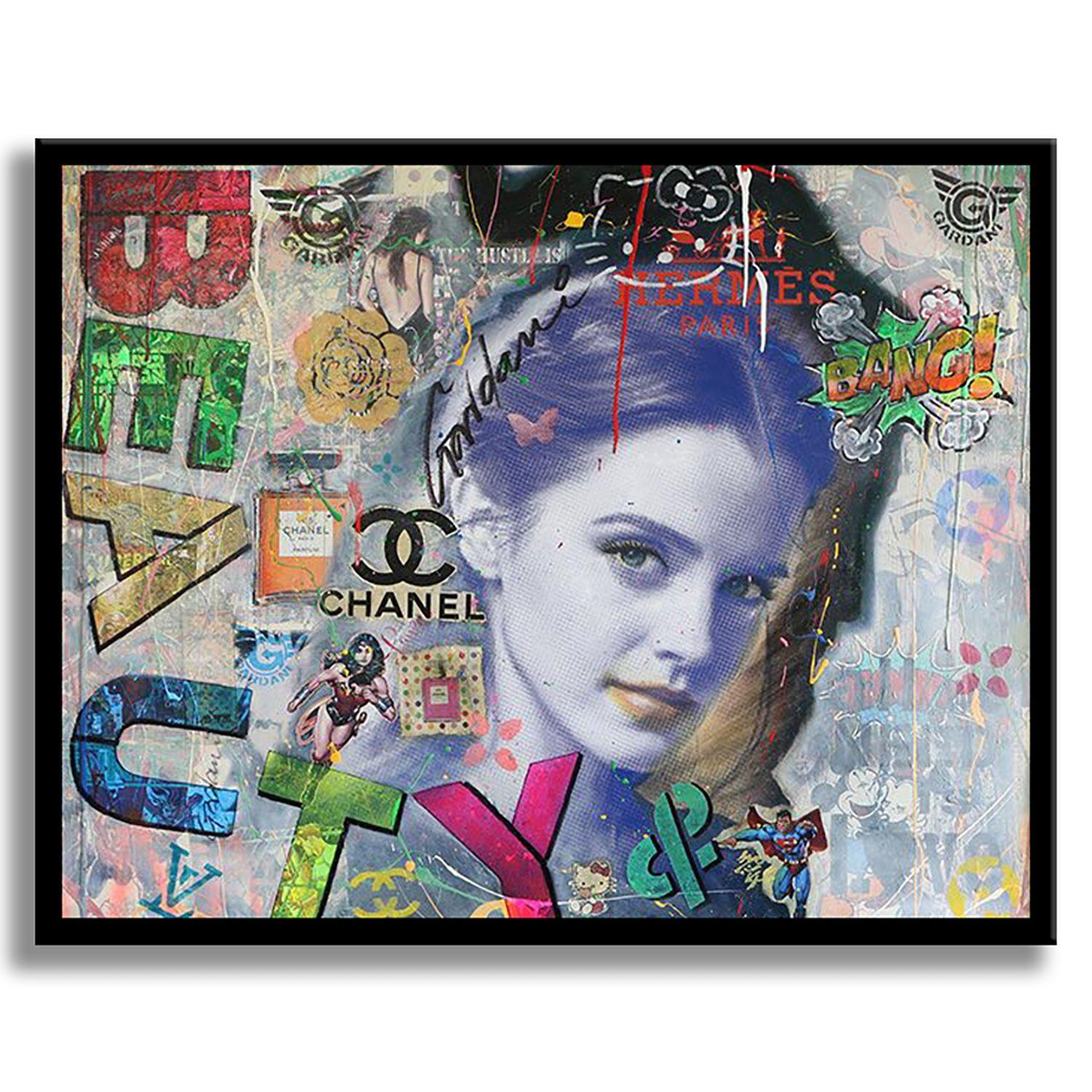 Emma Watson - La beauté, peinture, acrylique sur toile - Pop Art Painting par Gardani Art