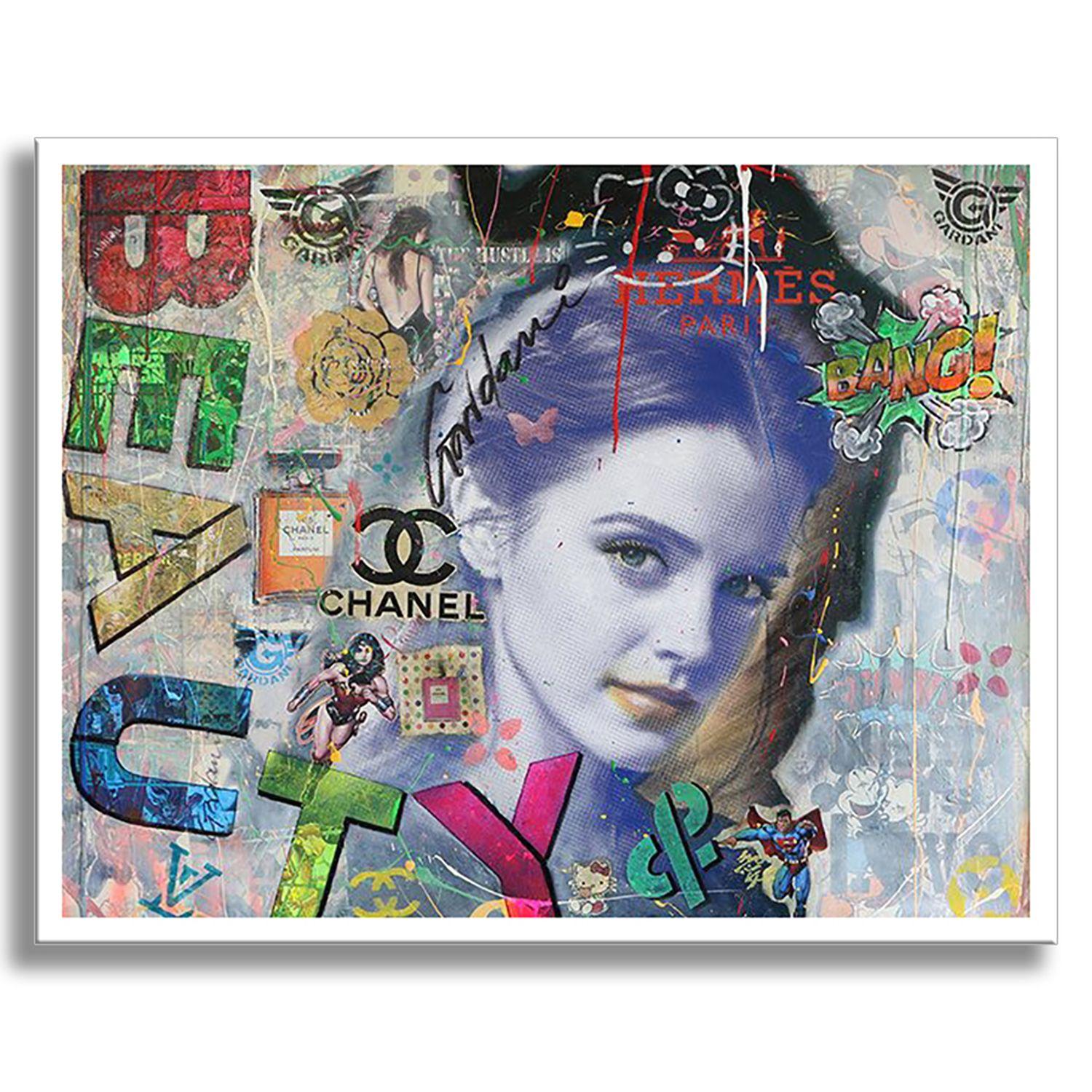 Peinture originale sur toile.    Peinture Pop Art originale sur toile de Gardani, unique en son genre, disponible pour vous. Signé à la main par l'artiste au recto et au verso, il est accompagné d'un certificat d'authenticité officiel Gardani avec
