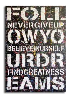 Used Follow Greatness - Original Painting on Canvas, Painting, Acrylic on Canvas