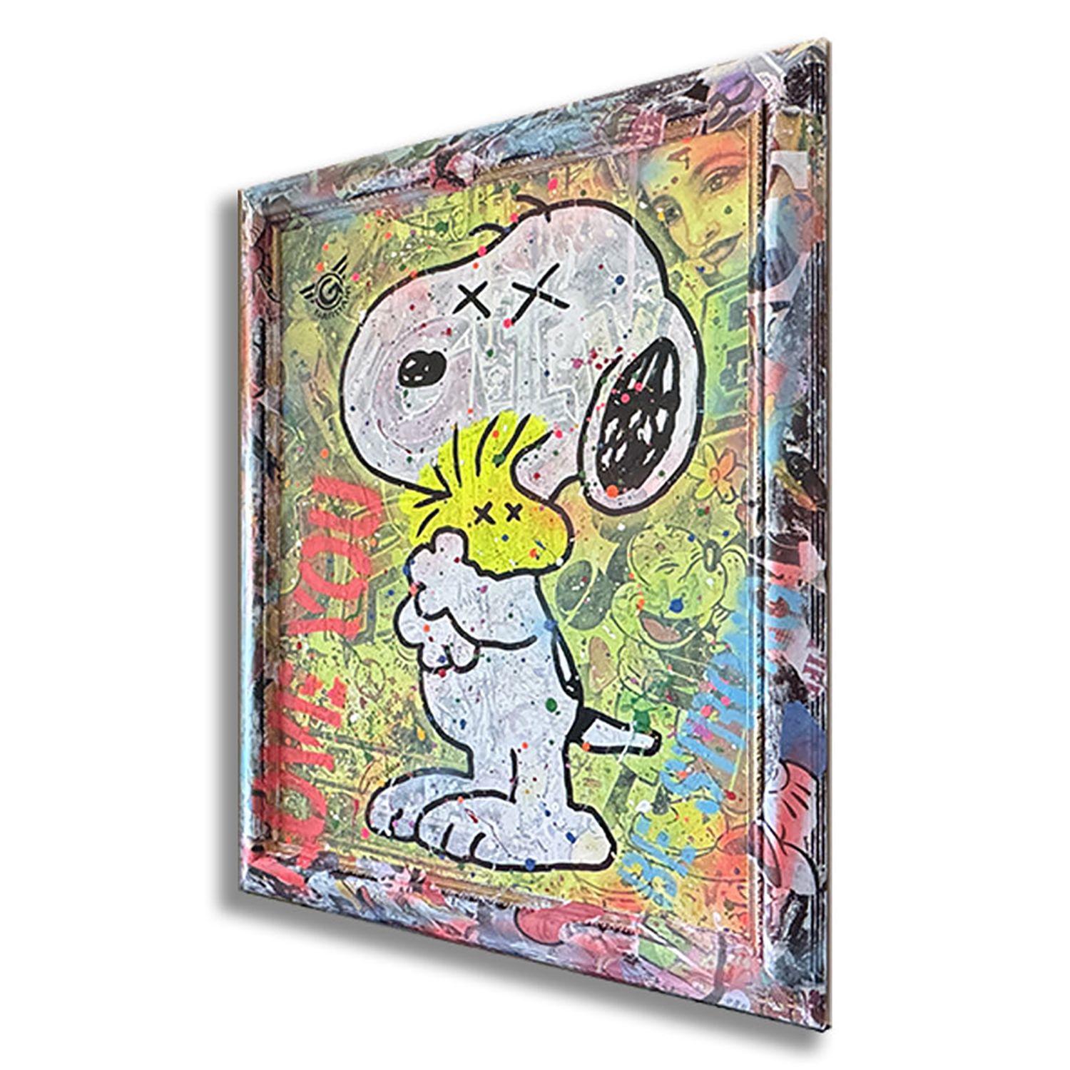 Pintura original Pop Art única en su género sobre lienzo de Gardani, firmada a mano por el Artista por delante y por detrás, viene con Certificado de Autenticidad oficial de Gardani con una secuencia única de billetes de dólar como número de