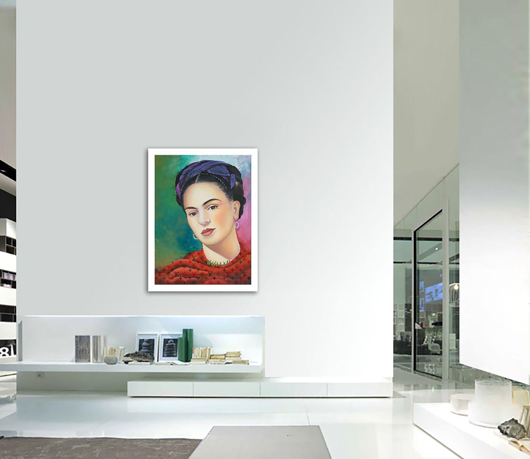 Frida Kahlo Leidenschaft, Gemälde, Öl auf Leinwand im Angebot 1